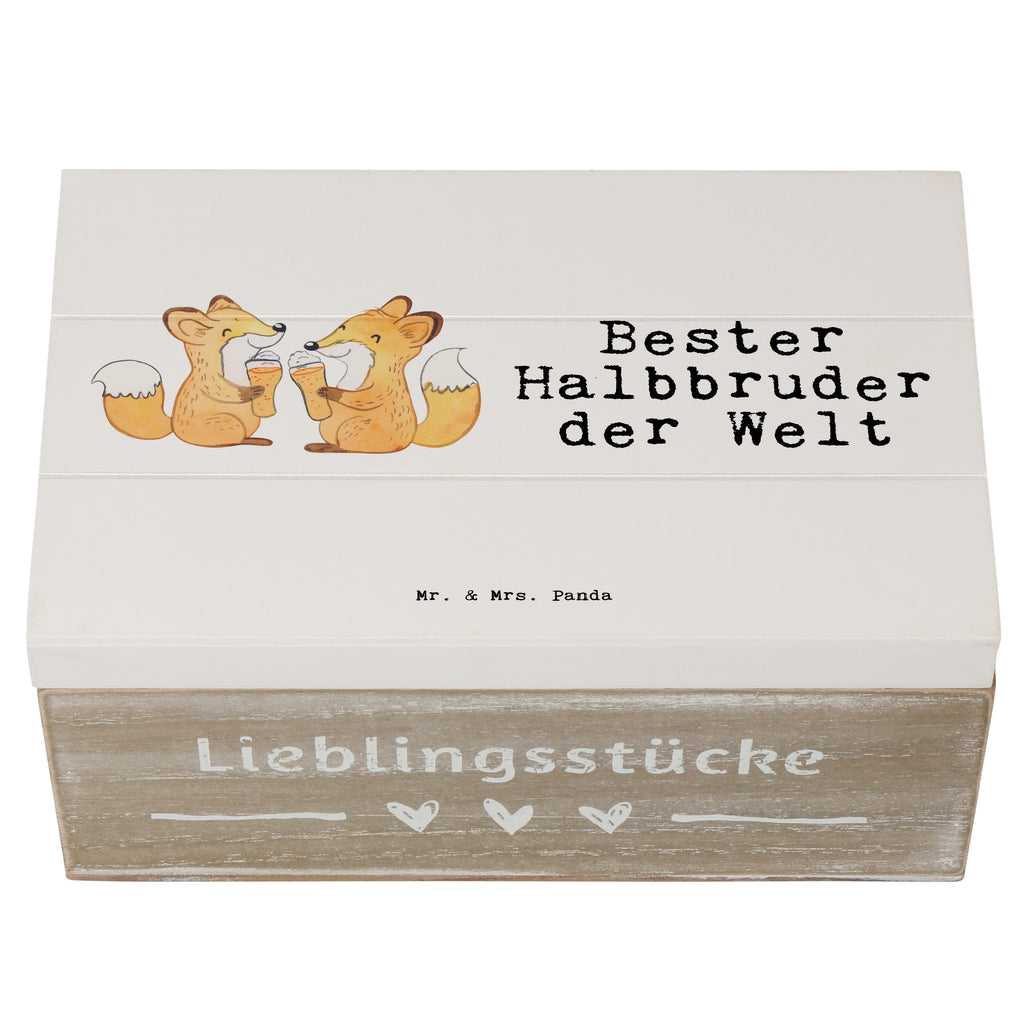 Holzkiste Fuchs Bester Halbbruder der Welt Holzkiste, Kiste, Schatzkiste, Truhe, Schatulle, XXL, Erinnerungsbox, Erinnerungskiste, Dekokiste, Aufbewahrungsbox, für, Dankeschön, Geschenk, Schenken, Geburtstag, Geburtstagsgeschenk, Geschenkidee, Danke, Bedanken, Mitbringsel, Freude machen, Geschenktipp, Halbbruder, Stiefbruder, Stief, Stiefgeschwister, Bruder, Brudi, Geschwister, Bruderherz, Schwester, Familie, Kleinigkeit, Brother, Bester, Sohn