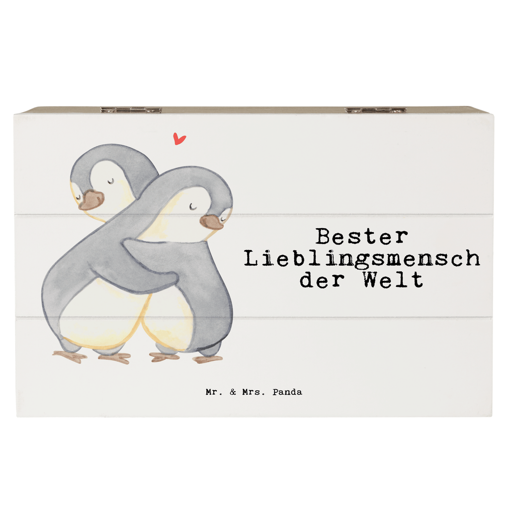 Holzkiste Pinguin Bester Lieblingsmensch der Welt Lieblingsmensch, Lieblings Mensch, Liebling, Partner, Bae, beste Freundin, Freund, Liebe, Herz, Love, Mama, Papa, Familie Holzkiste, Kiste, Schatzkiste, Truhe, Schatulle, XXL,  Erinnerungsbox, Erinnerungskiste, Dekokiste, Aufbewahrungsbox  für, Dankeschön, Geschenk, Schenken, Geburtstag, Geburtstagsgeschenk, Geschenkidee, Danke, Bedanken, Mitbringsel, Freude machen, Geschenktipp