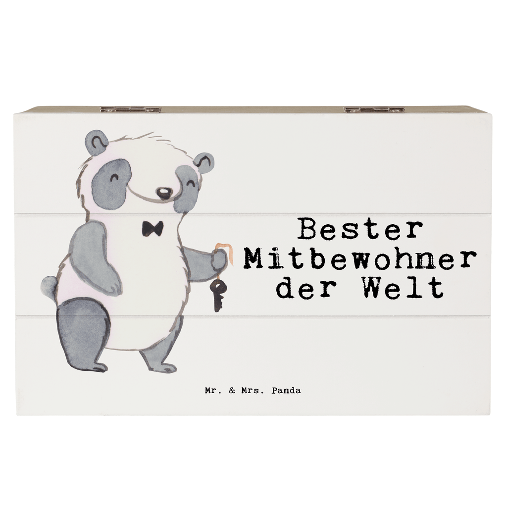 Holzkiste Panda Bester Mitbewohner der Welt Mitbewohner, WG, Zimmernachbar, Wohngemeinschaft, WG-Bewohner, Zimmerkollege, Zimmergenosse, Stubenkamerad Holzkiste, Kiste, Schatzkiste, Truhe, Schatulle, XXL,  Erinnerungsbox, Erinnerungskiste, Dekokiste, Aufbewahrungsbox  für, Dankeschön, Geschenk, Schenken, Geburtstag, Geburtstagsgeschenk, Geschenkidee, Danke, Bedanken, Mitbringsel, Freude machen, Geschenktipp
