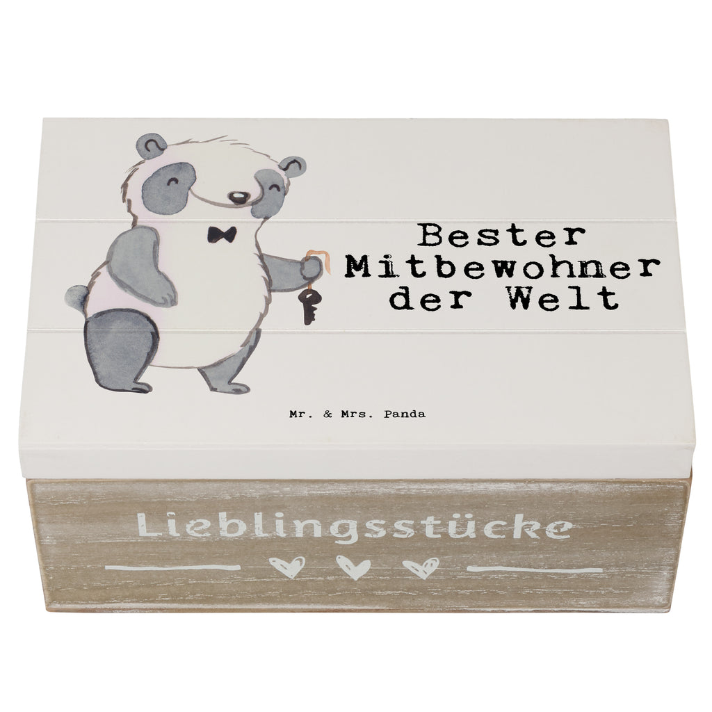 Holzkiste Panda Bester Mitbewohner der Welt Mitbewohner, WG, Zimmernachbar, Wohngemeinschaft, WG-Bewohner, Zimmerkollege, Zimmergenosse, Stubenkamerad Holzkiste, Kiste, Schatzkiste, Truhe, Schatulle, XXL,  Erinnerungsbox, Erinnerungskiste, Dekokiste, Aufbewahrungsbox  für, Dankeschön, Geschenk, Schenken, Geburtstag, Geburtstagsgeschenk, Geschenkidee, Danke, Bedanken, Mitbringsel, Freude machen, Geschenktipp