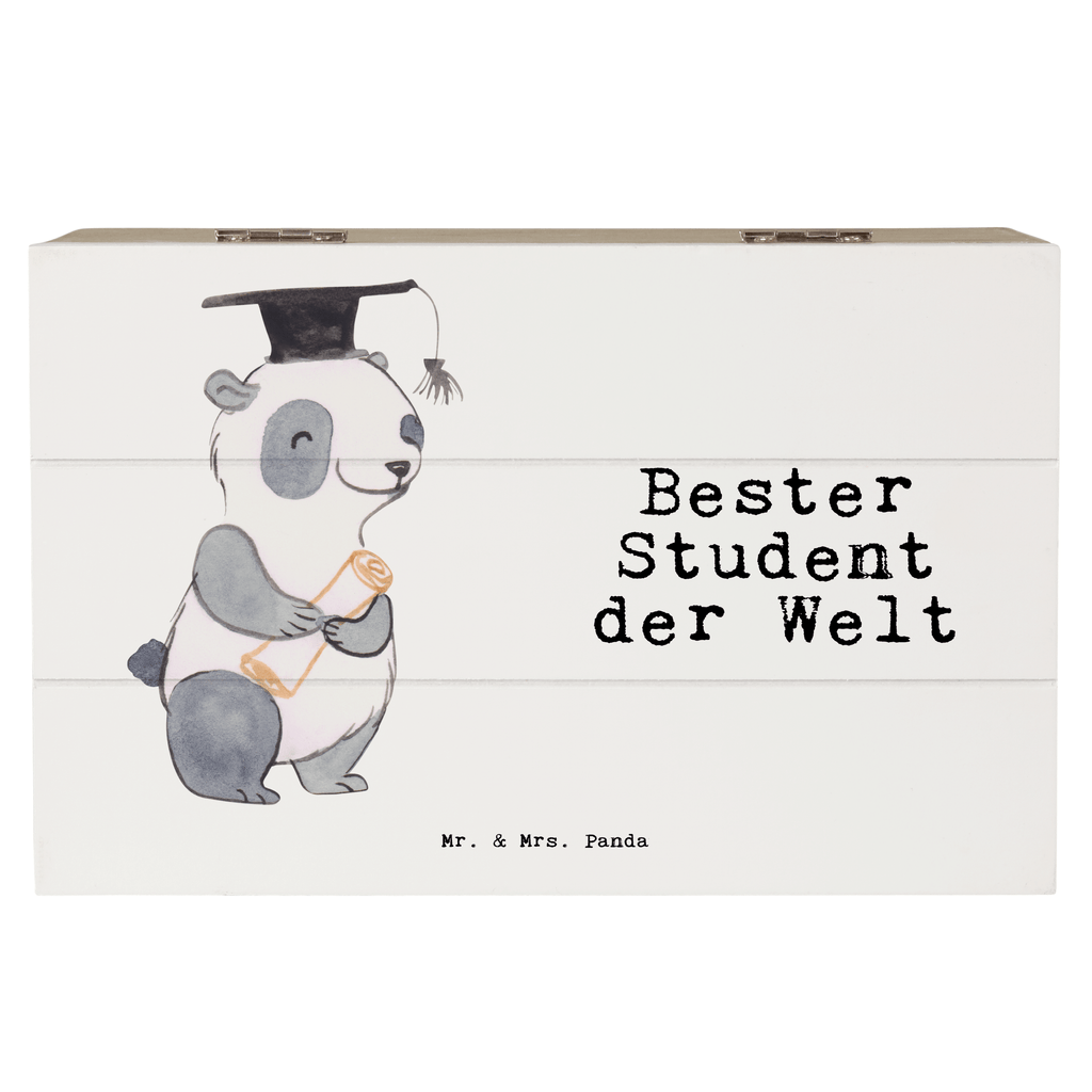 Holzkiste Panda Bester Student der Welt Student, Studium, Sohn, Spaß, Musterschüler, lustig, Studienabschluss, witzig, Universität, Abschluss, Alumni, Uni, Studenten, Hochschule  Holzkiste, Kiste, Schatzkiste, Truhe, Schatulle, XXL,  Erinnerungsbox, Erinnerungskiste, Dekokiste, Aufbewahrungsbox  für, Dankeschön, Geschenk, Schenken, Geburtstag, Geburtstagsgeschenk, Geschenkidee, Danke, Bedanken, Mitbringsel, Freude machen, Geschenktipp