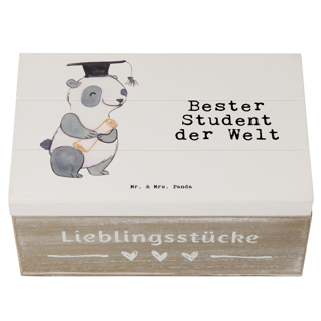 Holzkiste Panda Bester Student der Welt Student, Studium, Sohn, Spaß, Musterschüler, lustig, Studienabschluss, witzig, Universität, Abschluss, Alumni, Uni, Studenten, Hochschule  Holzkiste, Kiste, Schatzkiste, Truhe, Schatulle, XXL,  Erinnerungsbox, Erinnerungskiste, Dekokiste, Aufbewahrungsbox  für, Dankeschön, Geschenk, Schenken, Geburtstag, Geburtstagsgeschenk, Geschenkidee, Danke, Bedanken, Mitbringsel, Freude machen, Geschenktipp