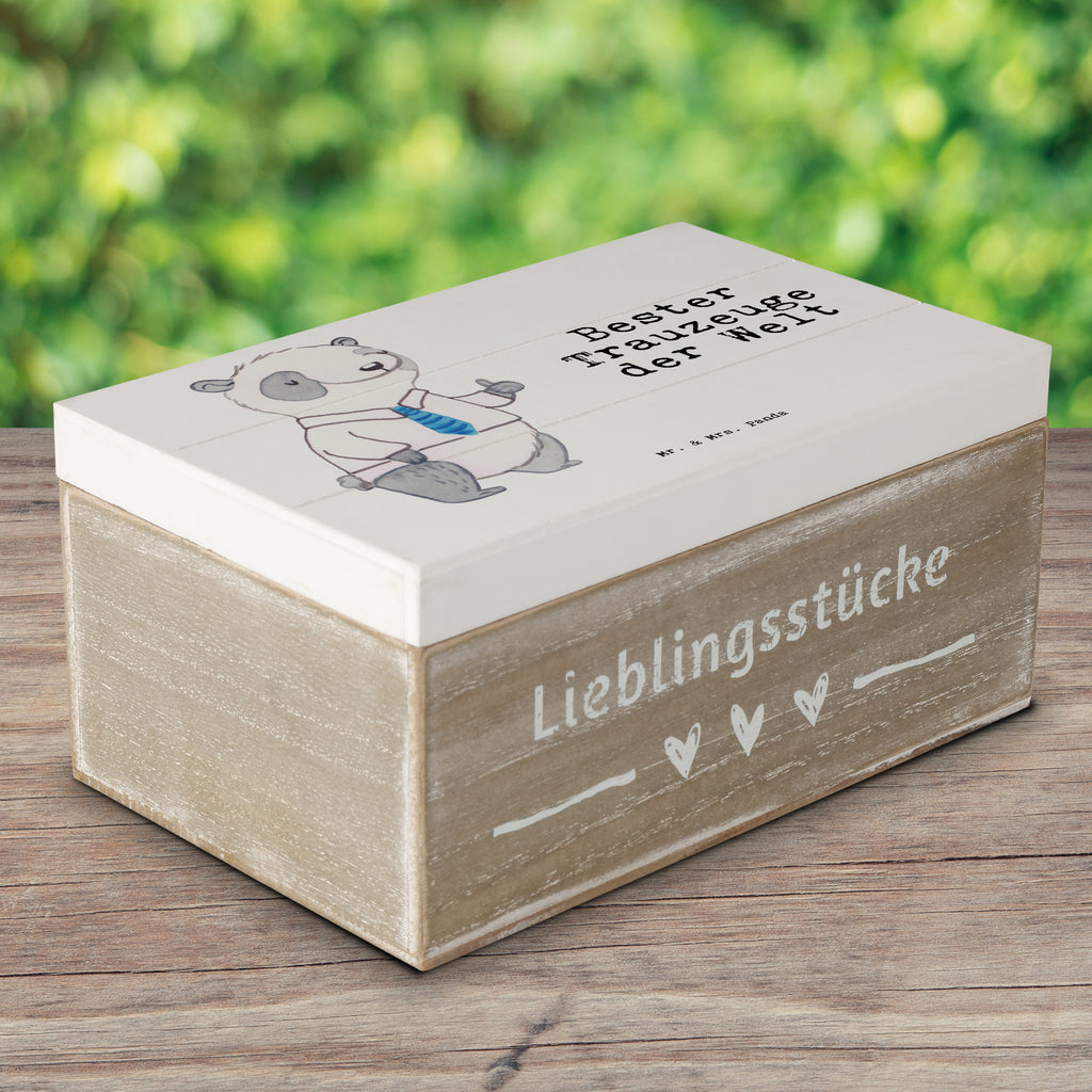 Holzkiste Panda Bester Trauzeuge der Welt Trauzeuge, Trauhzeuge, Hochzeit, Heirat, JGA, Trauung, Kirche, Standesamt, Dankeschön, Standesamt, Braut, Bräutigam Holzkiste, Kiste, Schatzkiste, Truhe, Schatulle, XXL,  Erinnerungsbox, Erinnerungskiste, Dekokiste, Aufbewahrungsbox  für, Dankeschön, Geschenk, Schenken, Geburtstag, Geburtstagsgeschenk, Geschenkidee, Danke, Bedanken, Mitbringsel, Freude machen, Geschenktipp