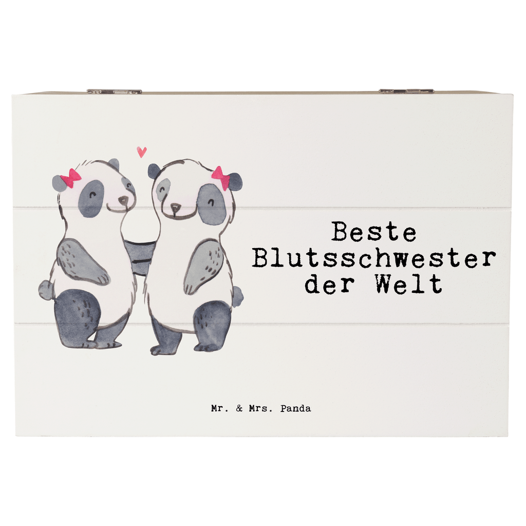 Holzkiste Panda Beste Blutsschwester der Welt Blutsschwester, Blutsgeschwister, Freundin, Bae, Schwestern, Schwester, Geschwister, Schwesterherz, Sister, Geschenk, Familie, Kleinigkeit, Beste, Tochter, Liebe Holzkiste, Kiste, Schatzkiste, Truhe, Schatulle, XXL,  Erinnerungsbox, Erinnerungskiste, Dekokiste, Aufbewahrungsbox  für, Dankeschön, Geschenk, Schenken, Geburtstag, Geburtstagsgeschenk, Geschenkidee, Danke, Bedanken, Mitbringsel, Freude machen, Geschenktipp