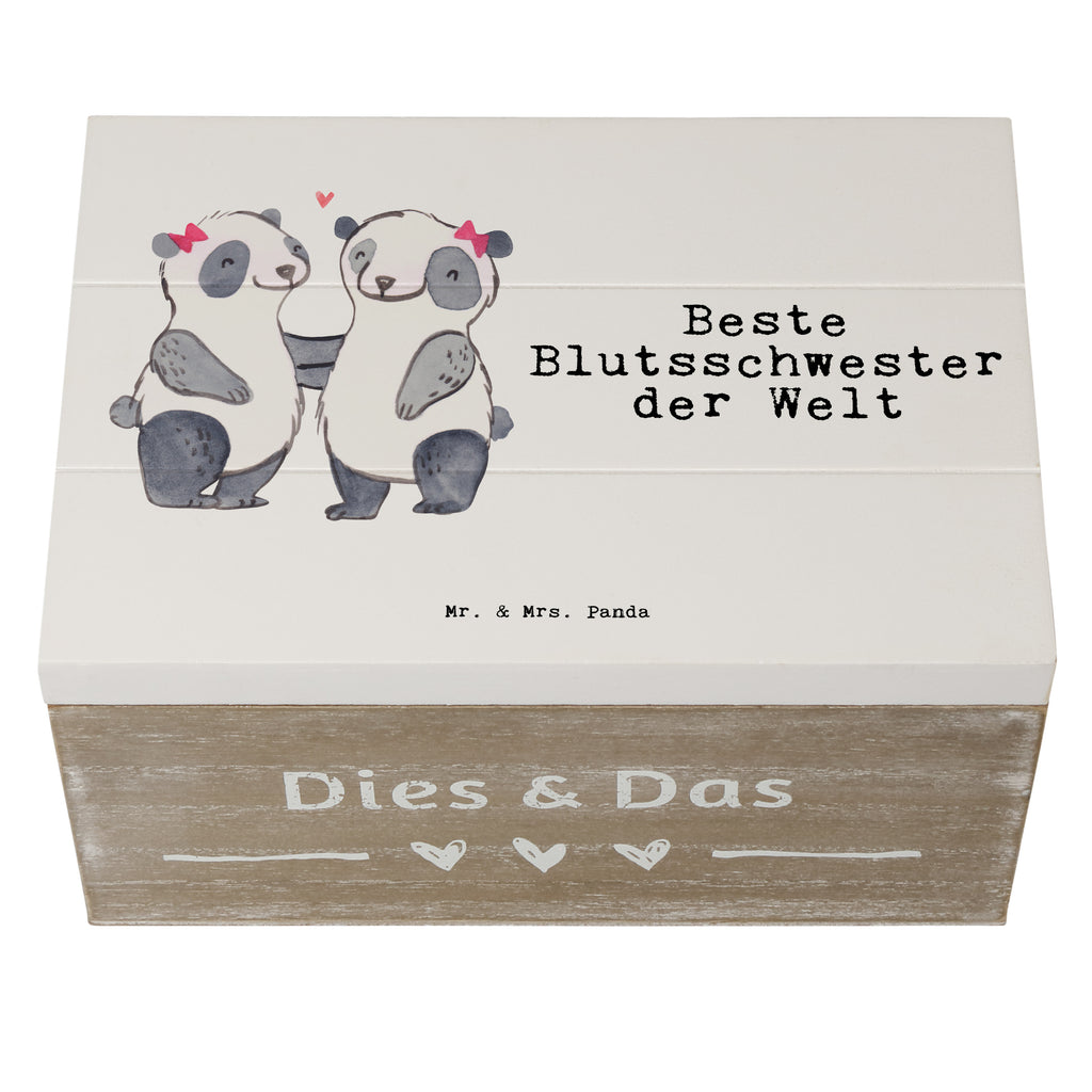 Holzkiste Panda Beste Blutsschwester der Welt Blutsschwester, Blutsgeschwister, Freundin, Bae, Schwestern, Schwester, Geschwister, Schwesterherz, Sister, Geschenk, Familie, Kleinigkeit, Beste, Tochter, Liebe Holzkiste, Kiste, Schatzkiste, Truhe, Schatulle, XXL,  Erinnerungsbox, Erinnerungskiste, Dekokiste, Aufbewahrungsbox  für, Dankeschön, Geschenk, Schenken, Geburtstag, Geburtstagsgeschenk, Geschenkidee, Danke, Bedanken, Mitbringsel, Freude machen, Geschenktipp