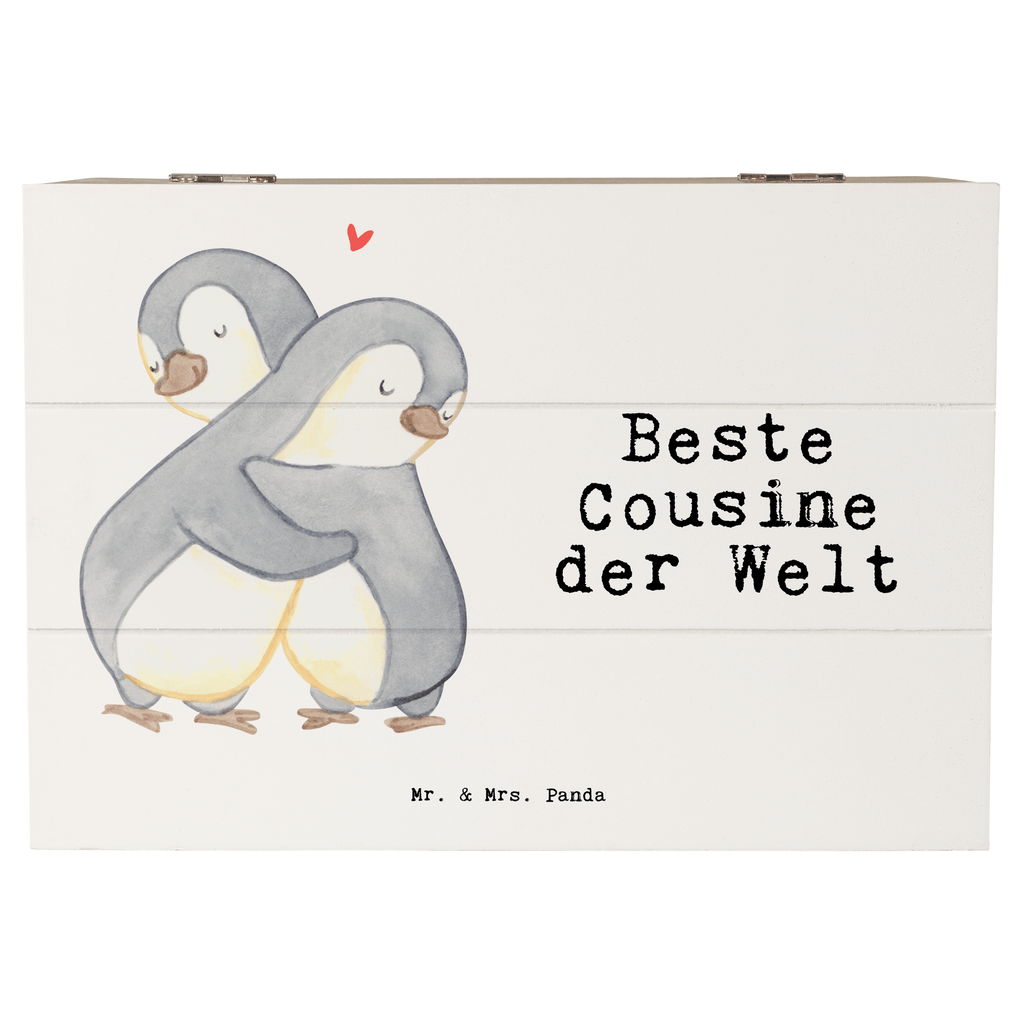 Holzkiste Pinguin Beste Cousine der Welt Cousine, Kusine, Kousine, Cousinchen, Tochter von Onkel, Tochter von Tante, Familie, Verwandtschaft, Cousin Holzkiste, Kiste, Schatzkiste, Truhe, Schatulle, XXL,  Erinnerungsbox, Erinnerungskiste, Dekokiste, Aufbewahrungsbox  für, Dankeschön, Geschenk, Schenken, Geburtstag, Geburtstagsgeschenk, Geschenkidee, Danke, Bedanken, Mitbringsel, Freude machen, Geschenktipp