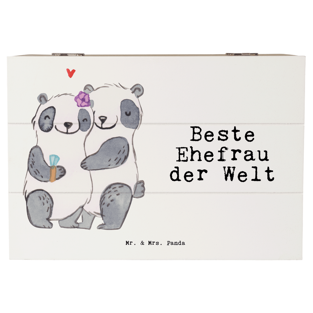 Holzkiste Panda Beste Ehefrau der Welt Ehefrau, Beste, Frau, Partnerin, Freundin, Traumfrau, Hochzeit, Liebling, Ehepartner, Ehe, Gattin, Lebensgefährtin, Braut, Kleinigkeit Holzkiste, Kiste, Schatzkiste, Truhe, Schatulle, XXL,  Erinnerungsbox, Erinnerungskiste, Dekokiste, Aufbewahrungsbox  für, Dankeschön, Geschenk, Schenken, Geburtstag, Geburtstagsgeschenk, Geschenkidee, Danke, Bedanken, Mitbringsel, Freude machen, Geschenktipp