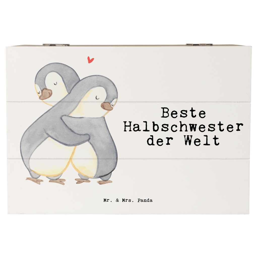 Holzkiste Pinguin Beste Halbschwester der Welt