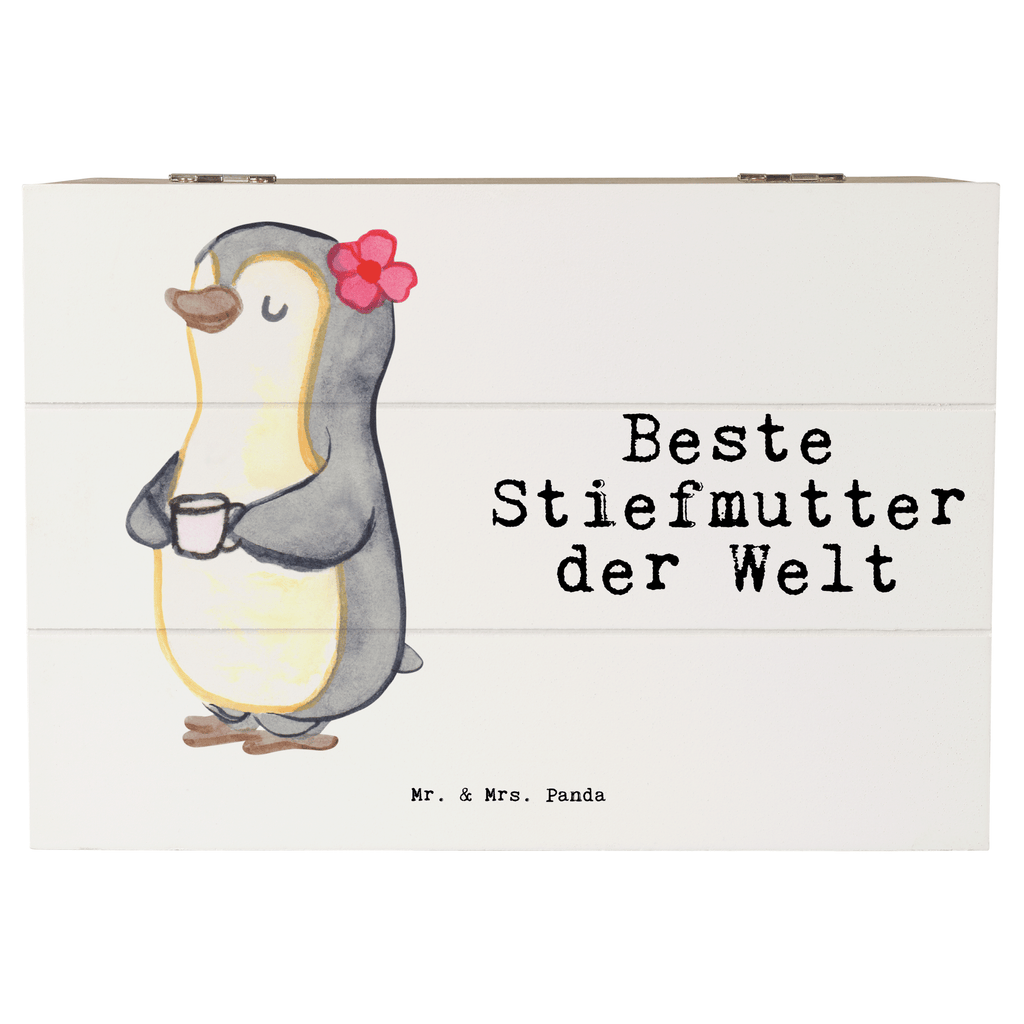 Holzkiste Pinguin Beste Stiefmutter der Welt Stiefmutter, Stief Mutter, Stiefmama, Mami, Mutter, Muttertag, Mutti, Mama, Tochter, Sohn, Dankeschön, Danke, Beste Holzkiste, Kiste, Schatzkiste, Truhe, Schatulle, XXL,  Erinnerungsbox, Erinnerungskiste, Dekokiste, Aufbewahrungsbox  für, Dankeschön, Geschenk, Schenken, Geburtstag, Geburtstagsgeschenk, Geschenkidee, Danke, Bedanken, Mitbringsel, Freude machen, Geschenktipp