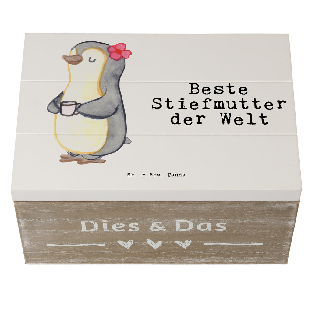 Holzkiste Pinguin Beste Stiefmutter der Welt Stiefmutter, Stief Mutter, Stiefmama, Mami, Mutter, Muttertag, Mutti, Mama, Tochter, Sohn, Dankeschön, Danke, Beste Holzkiste, Kiste, Schatzkiste, Truhe, Schatulle, XXL,  Erinnerungsbox, Erinnerungskiste, Dekokiste, Aufbewahrungsbox  für, Dankeschön, Geschenk, Schenken, Geburtstag, Geburtstagsgeschenk, Geschenkidee, Danke, Bedanken, Mitbringsel, Freude machen, Geschenktipp