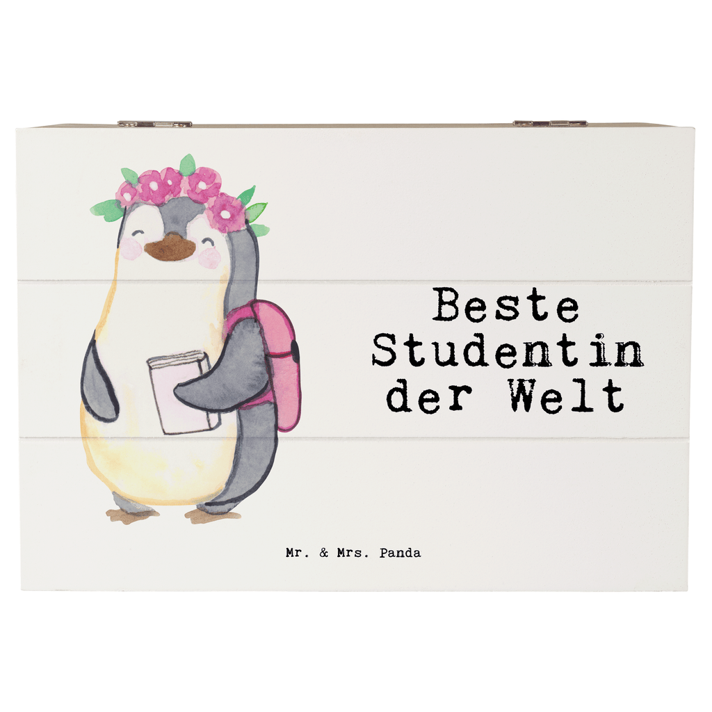 Holzkiste Pinguin Beste Studentin der Welt Studentin, Studium, Tochter, Spaß, Musterschülerin, lustig, Studienabschluss, witzig, Universität, Abschluss, Alumni, Uni, Studenten, Hochschule  Holzkiste, Kiste, Schatzkiste, Truhe, Schatulle, XXL,  Erinnerungsbox, Erinnerungskiste, Dekokiste, Aufbewahrungsbox  für, Dankeschön, Geschenk, Schenken, Geburtstag, Geburtstagsgeschenk, Geschenkidee, Danke, Bedanken, Mitbringsel, Freude machen, Geschenktipp