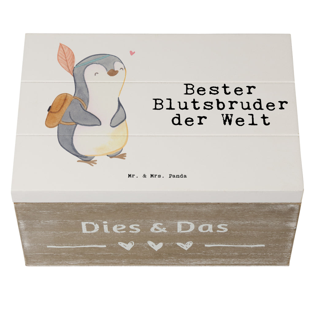 Holzkiste Pinguin Bester Blutsbruder der Welt Holzkiste, Kiste, Schatzkiste, Truhe, Schatulle, XXL, Erinnerungsbox, Erinnerungskiste, Dekokiste, Aufbewahrungsbox, für, Dankeschön, Geschenk, Schenken, Geburtstag, Geburtstagsgeschenk, Geschenkidee, Danke, Bedanken, Mitbringsel, Freude machen, Geschenktipp, Blutsbruder, Blutsgeschwister, Freund, Brüder, Geschwister, Bruderherz, Brother, Familie, Kleinigkeit, Bester, Sido