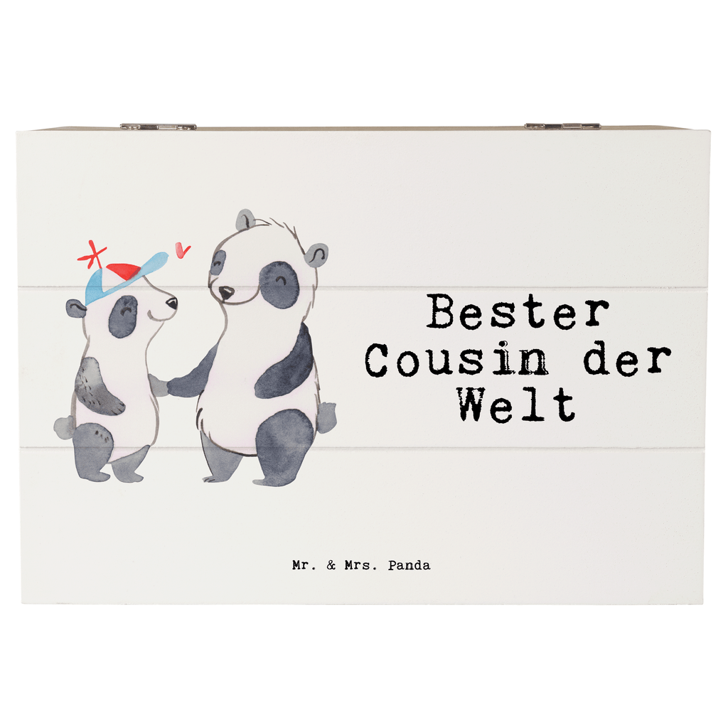 Holzkiste Panda Bester Cousin der Welt Cousin, Kousin, Vetter, Sohn von Onkel, Sohn von Tante, Familie, Verwandtschaft, Cousine Holzkiste, Kiste, Schatzkiste, Truhe, Schatulle, XXL,  Erinnerungsbox, Erinnerungskiste, Dekokiste, Aufbewahrungsbox  für, Dankeschön, Geschenk, Schenken, Geburtstag, Geburtstagsgeschenk, Geschenkidee, Danke, Bedanken, Mitbringsel, Freude machen, Geschenktipp