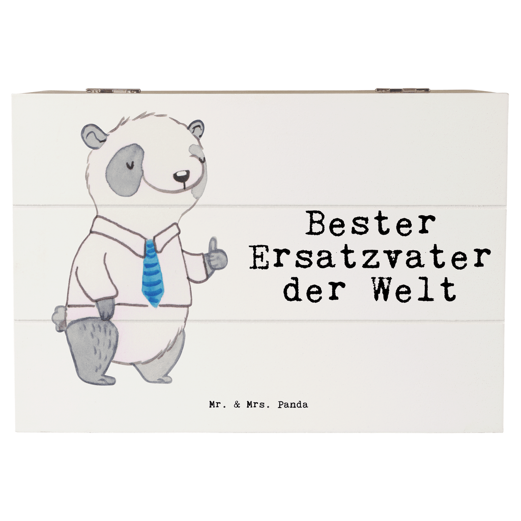 Holzkiste Panda Bester Ersatzvater der Welt Bester, Ersatzvater, Ersatz, zweiter, Vater, Papa, Dad, Daddy, Paps, Papi, Vati, Eltern, Geschenk Vater, Mann, Familie, Bester, Dankeschön, Kleinigkeit, Geburtstag Holzkiste, Kiste, Schatzkiste, Truhe, Schatulle, XXL,  Erinnerungsbox, Erinnerungskiste, Dekokiste, Aufbewahrungsbox  für, Dankeschön, Geschenk, Schenken, Geburtstag, Geburtstagsgeschenk, Geschenkidee, Danke, Bedanken, Mitbringsel, Freude machen, Geschenktipp