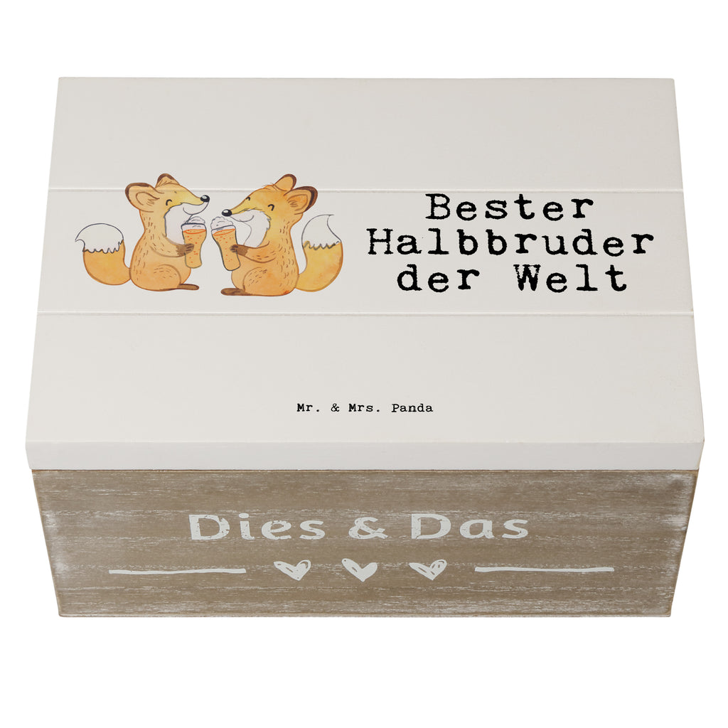 Holzkiste Fuchs Bester Halbbruder der Welt Holzkiste, Kiste, Schatzkiste, Truhe, Schatulle, XXL, Erinnerungsbox, Erinnerungskiste, Dekokiste, Aufbewahrungsbox, für, Dankeschön, Geschenk, Schenken, Geburtstag, Geburtstagsgeschenk, Geschenkidee, Danke, Bedanken, Mitbringsel, Freude machen, Geschenktipp, Halbbruder, Stiefbruder, Stief, Stiefgeschwister, Bruder, Brudi, Geschwister, Bruderherz, Schwester, Familie, Kleinigkeit, Brother, Bester, Sohn