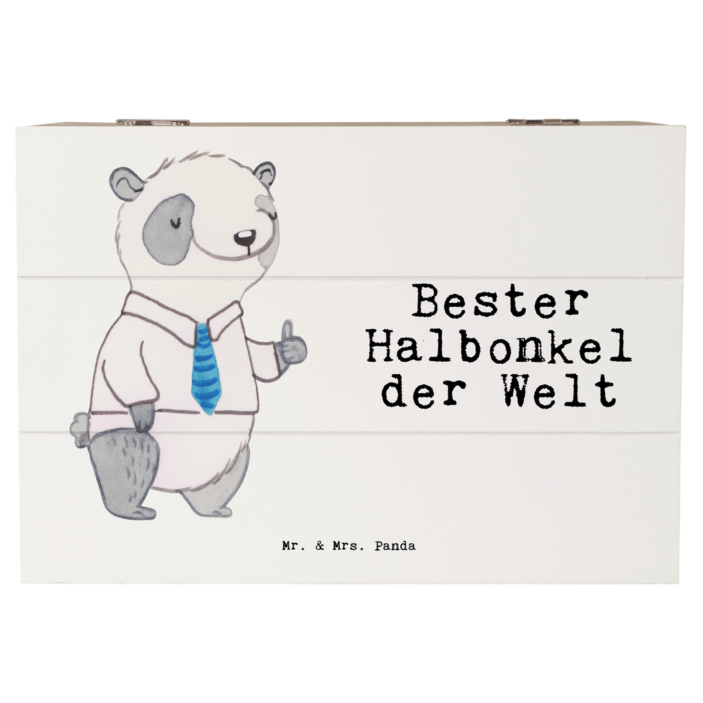 Holzkiste Panda Bester Halbonkel der Welt Onkel, bester Onkel, Halbonkel, Stiefonkel, Stief, Stiefgeschwister, Geschenk, Familie, Kleinigkeit Holzkiste, Kiste, Schatzkiste, Truhe, Schatulle, XXL,  Erinnerungsbox, Erinnerungskiste, Dekokiste, Aufbewahrungsbox  für, Dankeschön, Geschenk, Schenken, Geburtstag, Geburtstagsgeschenk, Geschenkidee, Danke, Bedanken, Mitbringsel, Freude machen, Geschenktipp