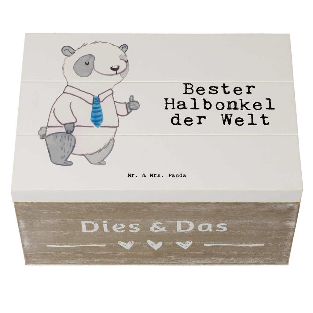 Holzkiste Panda Bester Halbonkel der Welt Onkel, bester Onkel, Halbonkel, Stiefonkel, Stief, Stiefgeschwister, Geschenk, Familie, Kleinigkeit Holzkiste, Kiste, Schatzkiste, Truhe, Schatulle, XXL,  Erinnerungsbox, Erinnerungskiste, Dekokiste, Aufbewahrungsbox  für, Dankeschön, Geschenk, Schenken, Geburtstag, Geburtstagsgeschenk, Geschenkidee, Danke, Bedanken, Mitbringsel, Freude machen, Geschenktipp