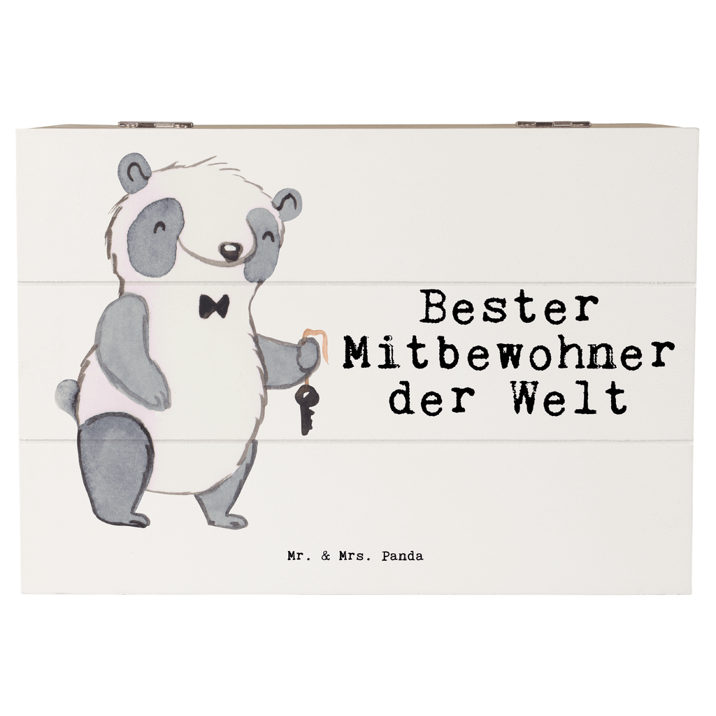 Holzkiste Panda Bester Mitbewohner der Welt Mitbewohner, WG, Zimmernachbar, Wohngemeinschaft, WG-Bewohner, Zimmerkollege, Zimmergenosse, Stubenkamerad Holzkiste, Kiste, Schatzkiste, Truhe, Schatulle, XXL,  Erinnerungsbox, Erinnerungskiste, Dekokiste, Aufbewahrungsbox  für, Dankeschön, Geschenk, Schenken, Geburtstag, Geburtstagsgeschenk, Geschenkidee, Danke, Bedanken, Mitbringsel, Freude machen, Geschenktipp