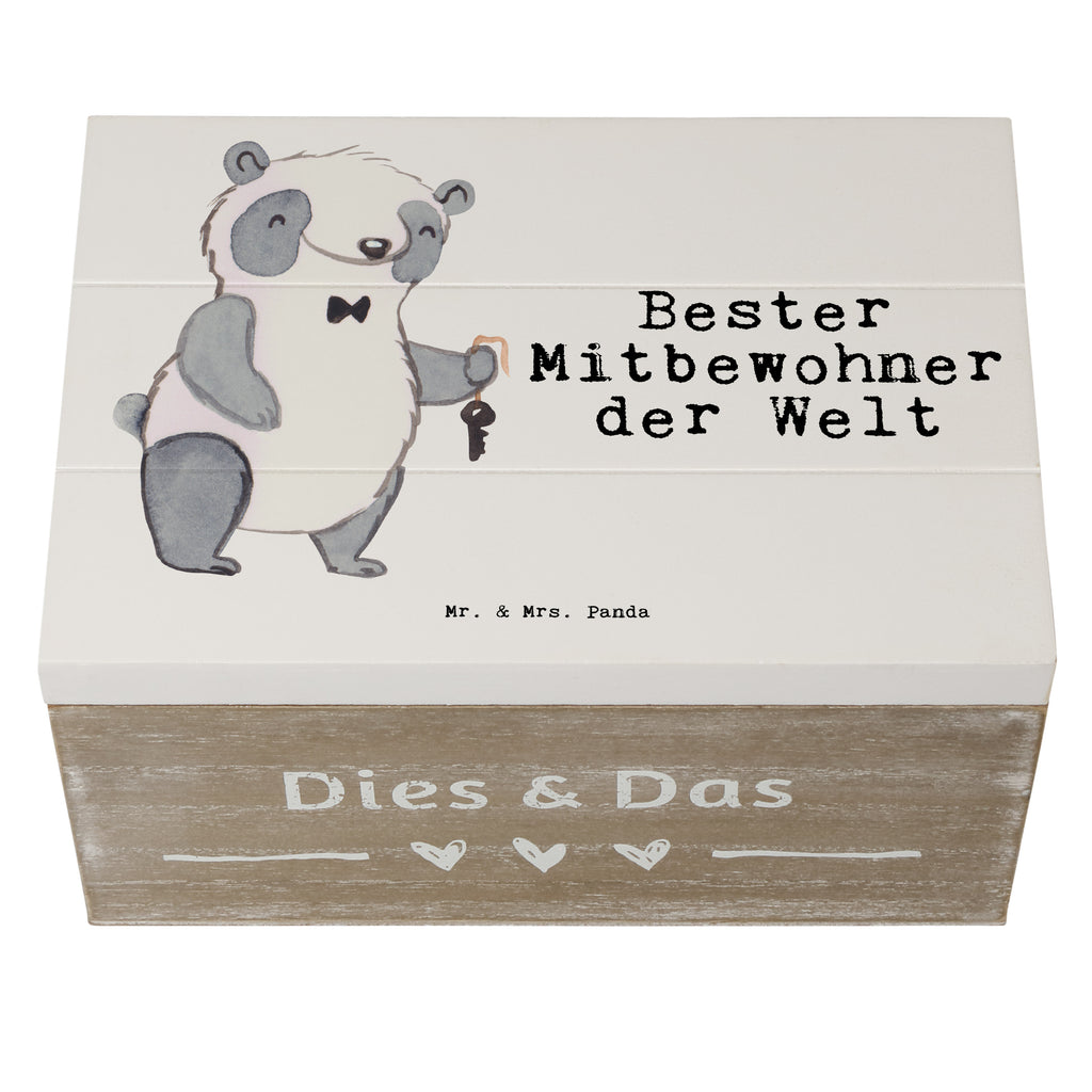 Holzkiste Panda Bester Mitbewohner der Welt Mitbewohner, WG, Zimmernachbar, Wohngemeinschaft, WG-Bewohner, Zimmerkollege, Zimmergenosse, Stubenkamerad Holzkiste, Kiste, Schatzkiste, Truhe, Schatulle, XXL,  Erinnerungsbox, Erinnerungskiste, Dekokiste, Aufbewahrungsbox  für, Dankeschön, Geschenk, Schenken, Geburtstag, Geburtstagsgeschenk, Geschenkidee, Danke, Bedanken, Mitbringsel, Freude machen, Geschenktipp