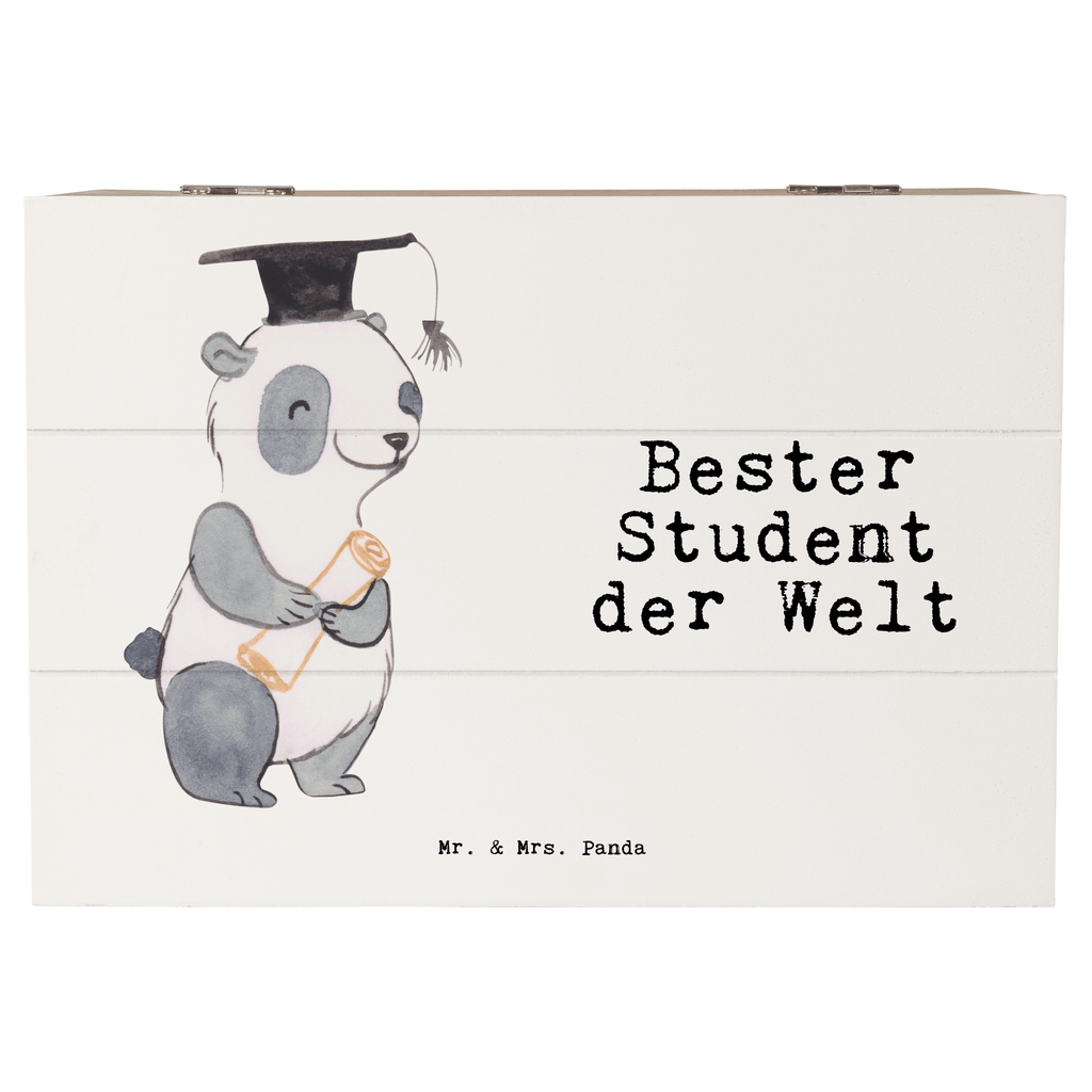 Holzkiste Panda Bester Student der Welt Student, Studium, Sohn, Spaß, Musterschüler, lustig, Studienabschluss, witzig, Universität, Abschluss, Alumni, Uni, Studenten, Hochschule  Holzkiste, Kiste, Schatzkiste, Truhe, Schatulle, XXL,  Erinnerungsbox, Erinnerungskiste, Dekokiste, Aufbewahrungsbox  für, Dankeschön, Geschenk, Schenken, Geburtstag, Geburtstagsgeschenk, Geschenkidee, Danke, Bedanken, Mitbringsel, Freude machen, Geschenktipp