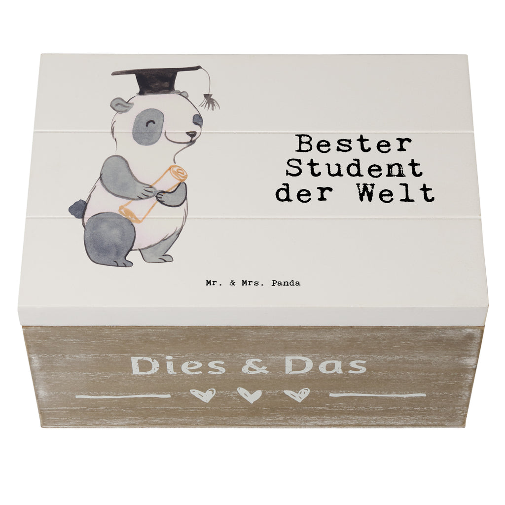 Holzkiste Panda Bester Student der Welt Student, Studium, Sohn, Spaß, Musterschüler, lustig, Studienabschluss, witzig, Universität, Abschluss, Alumni, Uni, Studenten, Hochschule  Holzkiste, Kiste, Schatzkiste, Truhe, Schatulle, XXL,  Erinnerungsbox, Erinnerungskiste, Dekokiste, Aufbewahrungsbox  für, Dankeschön, Geschenk, Schenken, Geburtstag, Geburtstagsgeschenk, Geschenkidee, Danke, Bedanken, Mitbringsel, Freude machen, Geschenktipp
