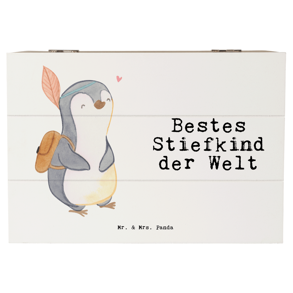 Holzkiste Pinguin Bestes Stiefkind der Welt Stiefkind, angeheiratet, Kinder, Kind, Kid, Kids, Kiddy, Bestes, Tochter, Sohn, Nachwuchs, Geburt, Geburtstag, Liebling, Taufe,  Holzkiste, Kiste, Schatzkiste, Truhe, Schatulle, XXL,  Erinnerungsbox, Erinnerungskiste, Dekokiste, Aufbewahrungsbox  für, Dankeschön, Geschenk, Schenken, Geburtstag, Geburtstagsgeschenk, Geschenkidee, Danke, Bedanken, Mitbringsel, Freude machen, Geschenktipp