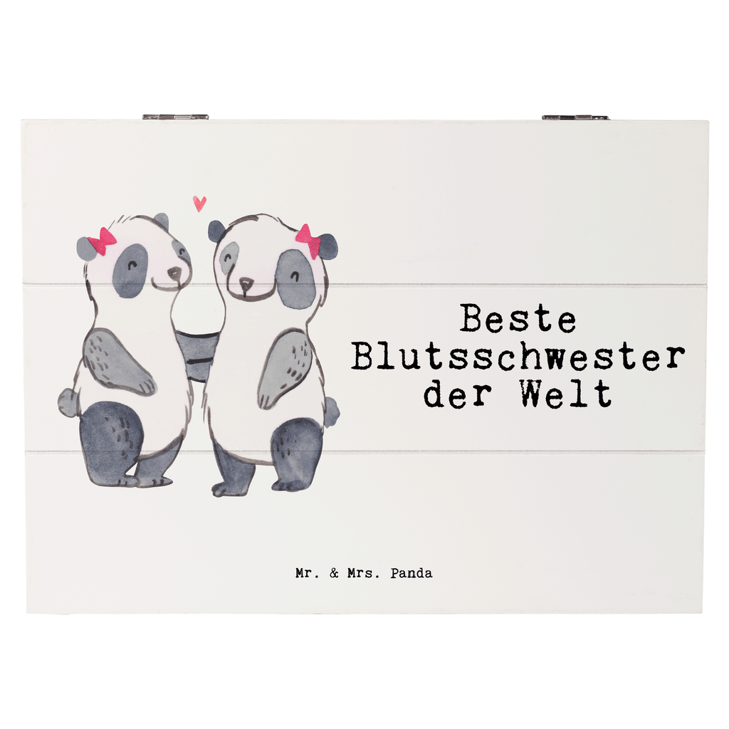 Holzkiste Panda Beste Blutsschwester der Welt Blutsschwester, Blutsgeschwister, Freundin, Bae, Schwestern, Schwester, Geschwister, Schwesterherz, Sister, Geschenk, Familie, Kleinigkeit, Beste, Tochter, Liebe Holzkiste, Kiste, Schatzkiste, Truhe, Schatulle, XXL,  Erinnerungsbox, Erinnerungskiste, Dekokiste, Aufbewahrungsbox  für, Dankeschön, Geschenk, Schenken, Geburtstag, Geburtstagsgeschenk, Geschenkidee, Danke, Bedanken, Mitbringsel, Freude machen, Geschenktipp