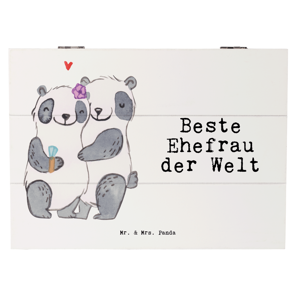 Holzkiste Panda Beste Ehefrau der Welt Ehefrau, Beste, Frau, Partnerin, Freundin, Traumfrau, Hochzeit, Liebling, Ehepartner, Ehe, Gattin, Lebensgefährtin, Braut, Kleinigkeit Holzkiste, Kiste, Schatzkiste, Truhe, Schatulle, XXL,  Erinnerungsbox, Erinnerungskiste, Dekokiste, Aufbewahrungsbox  für, Dankeschön, Geschenk, Schenken, Geburtstag, Geburtstagsgeschenk, Geschenkidee, Danke, Bedanken, Mitbringsel, Freude machen, Geschenktipp