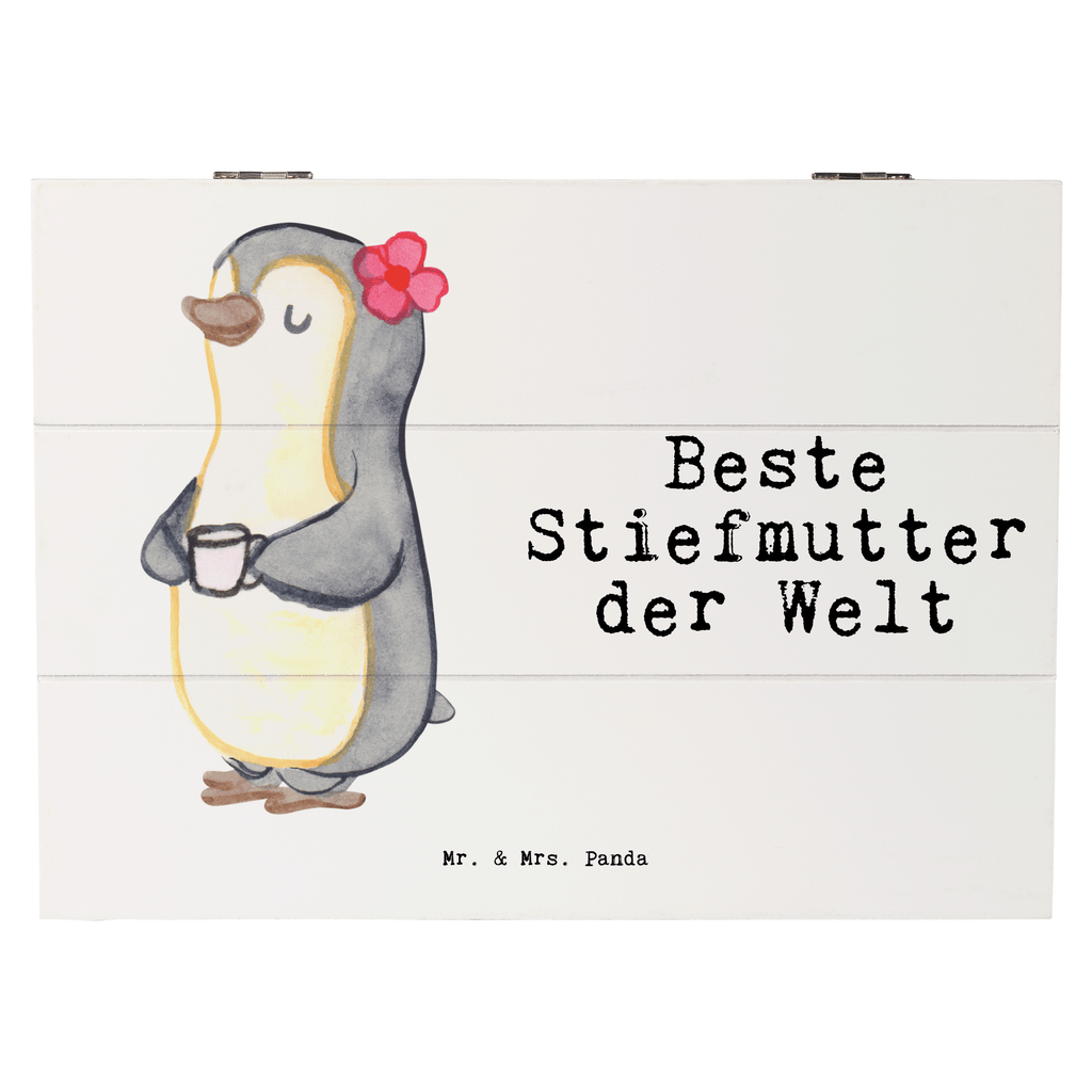 Holzkiste Pinguin Beste Stiefmutter der Welt Stiefmutter, Stief Mutter, Stiefmama, Mami, Mutter, Muttertag, Mutti, Mama, Tochter, Sohn, Dankeschön, Danke, Beste Holzkiste, Kiste, Schatzkiste, Truhe, Schatulle, XXL,  Erinnerungsbox, Erinnerungskiste, Dekokiste, Aufbewahrungsbox  für, Dankeschön, Geschenk, Schenken, Geburtstag, Geburtstagsgeschenk, Geschenkidee, Danke, Bedanken, Mitbringsel, Freude machen, Geschenktipp