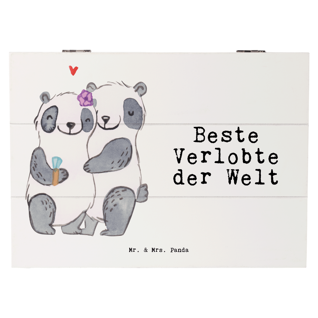 Holzkiste Panda Beste Verlobte der Welt Verlobte, Verloben, Verlobung, Traumfrau, Frau, Freundin, Ehefrau, Zukünftige, Hochzeit, Ehe,  Holzkiste, Kiste, Schatzkiste, Truhe, Schatulle, XXL,  Erinnerungsbox, Erinnerungskiste, Dekokiste, Aufbewahrungsbox  für, Dankeschön, Geschenk, Schenken, Geburtstag, Geburtstagsgeschenk, Geschenkidee, Danke, Bedanken, Mitbringsel, Freude machen, Geschenktipp