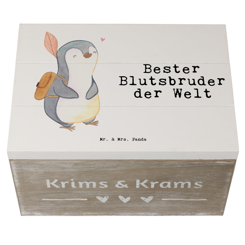 Holzkiste Pinguin Bester Blutsbruder der Welt Holzkiste, Kiste, Schatzkiste, Truhe, Schatulle, XXL, Erinnerungsbox, Erinnerungskiste, Dekokiste, Aufbewahrungsbox, für, Dankeschön, Geschenk, Schenken, Geburtstag, Geburtstagsgeschenk, Geschenkidee, Danke, Bedanken, Mitbringsel, Freude machen, Geschenktipp, Blutsbruder, Blutsgeschwister, Freund, Brüder, Geschwister, Bruderherz, Brother, Familie, Kleinigkeit, Bester, Sido