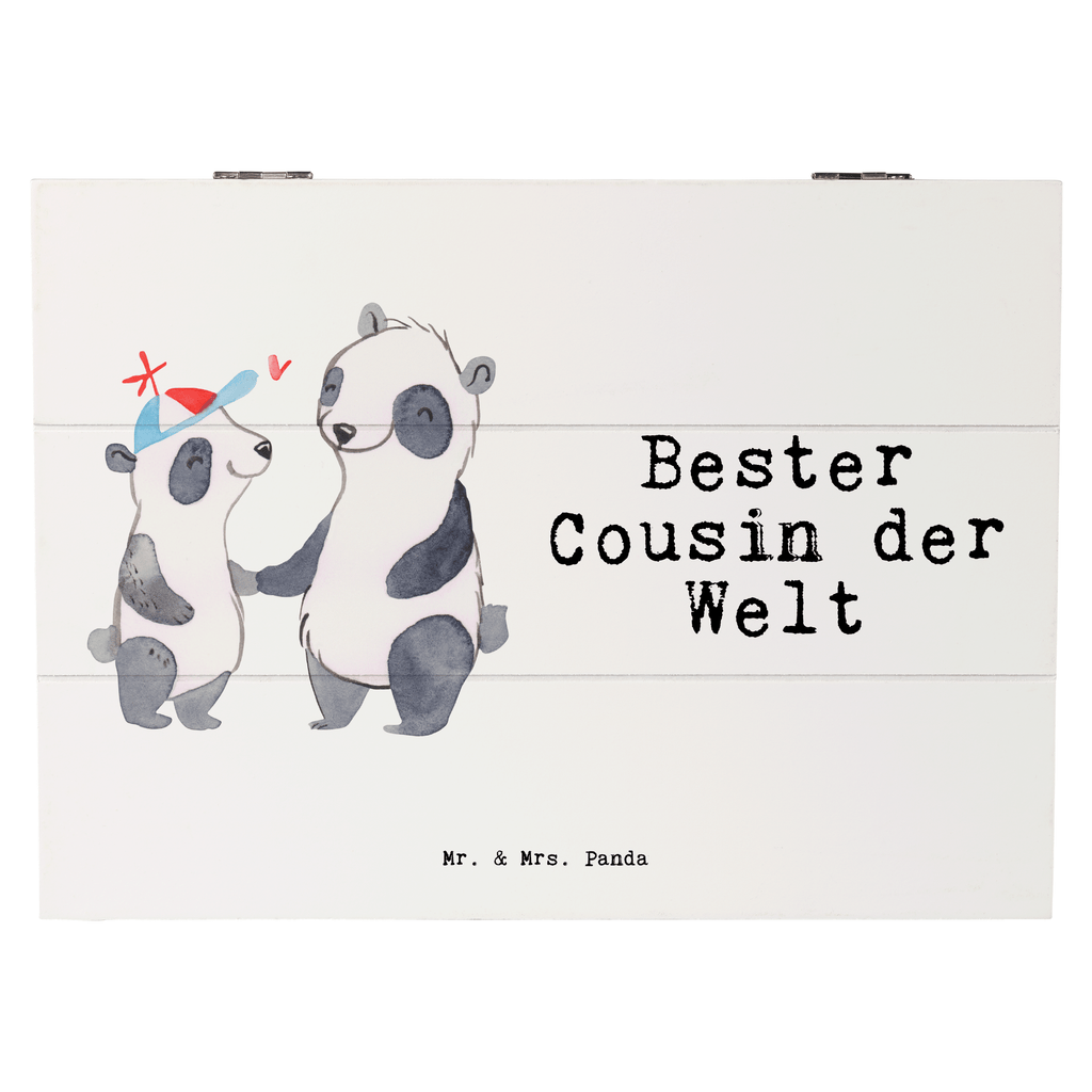 Holzkiste Panda Bester Cousin der Welt Cousin, Kousin, Vetter, Sohn von Onkel, Sohn von Tante, Familie, Verwandtschaft, Cousine Holzkiste, Kiste, Schatzkiste, Truhe, Schatulle, XXL,  Erinnerungsbox, Erinnerungskiste, Dekokiste, Aufbewahrungsbox  für, Dankeschön, Geschenk, Schenken, Geburtstag, Geburtstagsgeschenk, Geschenkidee, Danke, Bedanken, Mitbringsel, Freude machen, Geschenktipp