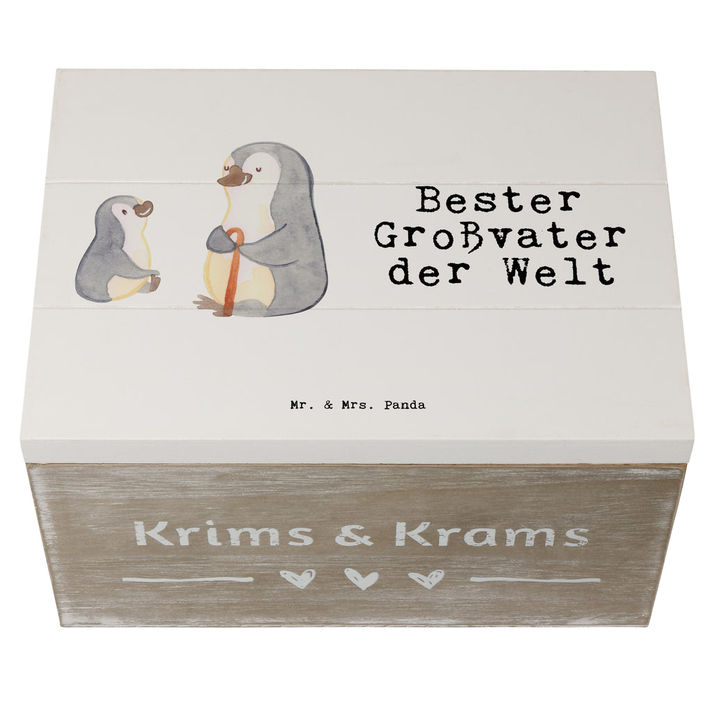 Holzkiste Pinguin Bester Großvater der Welt Großvater, Grossvater, Opa, Opi. Großpapa, Großeltern, Enkel, Enkelin, Enkelkind, Geschenk, Geburtstag, Kleinigkeit, Oppa, Oppi, Bester, Mitbringsel Holzkiste, Kiste, Schatzkiste, Truhe, Schatulle, XXL,  Erinnerungsbox, Erinnerungskiste, Dekokiste, Aufbewahrungsbox  für, Dankeschön, Geschenk, Schenken, Geburtstag, Geburtstagsgeschenk, Geschenkidee, Danke, Bedanken, Mitbringsel, Freude machen, Geschenktipp