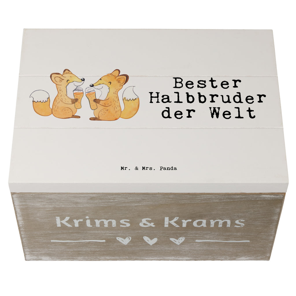 Holzkiste Fuchs Bester Halbbruder der Welt Holzkiste, Kiste, Schatzkiste, Truhe, Schatulle, XXL, Erinnerungsbox, Erinnerungskiste, Dekokiste, Aufbewahrungsbox, für, Dankeschön, Geschenk, Schenken, Geburtstag, Geburtstagsgeschenk, Geschenkidee, Danke, Bedanken, Mitbringsel, Freude machen, Geschenktipp, Halbbruder, Stiefbruder, Stief, Stiefgeschwister, Bruder, Brudi, Geschwister, Bruderherz, Schwester, Familie, Kleinigkeit, Brother, Bester, Sohn