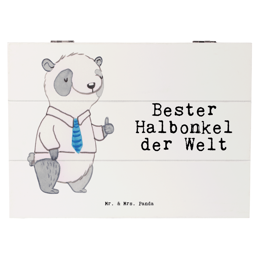 Holzkiste Panda Bester Halbonkel der Welt Onkel, bester Onkel, Halbonkel, Stiefonkel, Stief, Stiefgeschwister, Geschenk, Familie, Kleinigkeit Holzkiste, Kiste, Schatzkiste, Truhe, Schatulle, XXL,  Erinnerungsbox, Erinnerungskiste, Dekokiste, Aufbewahrungsbox  für, Dankeschön, Geschenk, Schenken, Geburtstag, Geburtstagsgeschenk, Geschenkidee, Danke, Bedanken, Mitbringsel, Freude machen, Geschenktipp