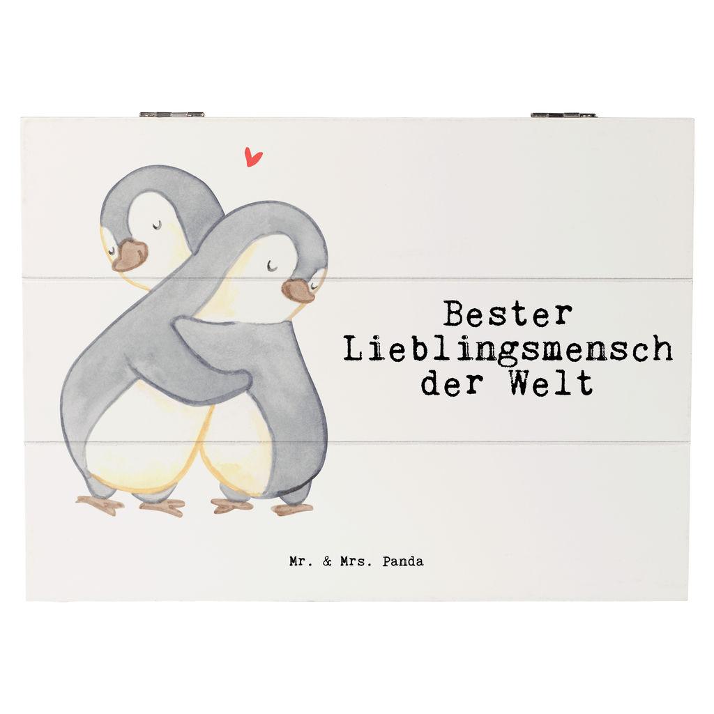 Holzkiste Pinguin Bester Lieblingsmensch der Welt Lieblingsmensch, Lieblings Mensch, Liebling, Partner, Bae, beste Freundin, Freund, Liebe, Herz, Love, Mama, Papa, Familie Holzkiste, Kiste, Schatzkiste, Truhe, Schatulle, XXL,  Erinnerungsbox, Erinnerungskiste, Dekokiste, Aufbewahrungsbox  für, Dankeschön, Geschenk, Schenken, Geburtstag, Geburtstagsgeschenk, Geschenkidee, Danke, Bedanken, Mitbringsel, Freude machen, Geschenktipp