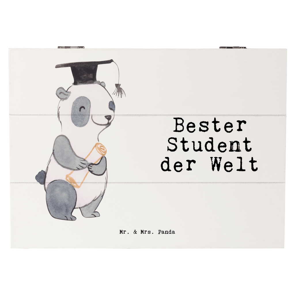 Holzkiste Panda Bester Student der Welt Student, Studium, Sohn, Spaß, Musterschüler, lustig, Studienabschluss, witzig, Universität, Abschluss, Alumni, Uni, Studenten, Hochschule  Holzkiste, Kiste, Schatzkiste, Truhe, Schatulle, XXL,  Erinnerungsbox, Erinnerungskiste, Dekokiste, Aufbewahrungsbox  für, Dankeschön, Geschenk, Schenken, Geburtstag, Geburtstagsgeschenk, Geschenkidee, Danke, Bedanken, Mitbringsel, Freude machen, Geschenktipp