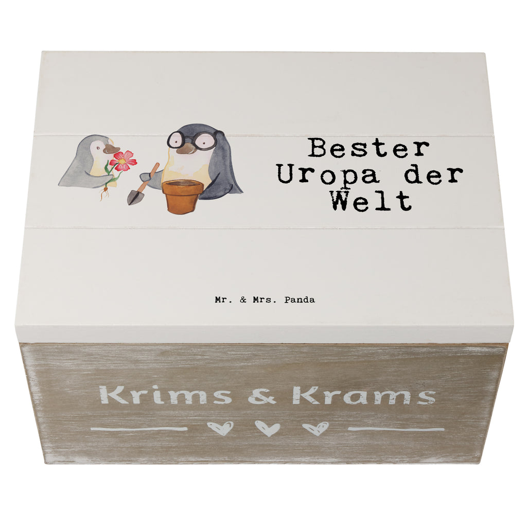 Holzkiste Pinguin Bester Uropa der Welt Uropa, Uhropa, Ur Opa, Urgroßeltern, Grossvater, Großvater, Opa, Opi. Großpapa, Großeltern, Enkel, Enkelin, Enkelkind, Geschenk, Geburtstag, Kleinigkeit, Oppa, Oppi, Bester, Mitbringsel, Uropa Mitbringsel Holzkiste, Kiste, Schatzkiste, Truhe, Schatulle, XXL,  Erinnerungsbox, Erinnerungskiste, Dekokiste, Aufbewahrungsbox  für, Dankeschön, Geschenk, Schenken, Geburtstag, Geburtstagsgeschenk, Geschenkidee, Danke, Bedanken, Mitbringsel, Freude machen, Geschenktipp