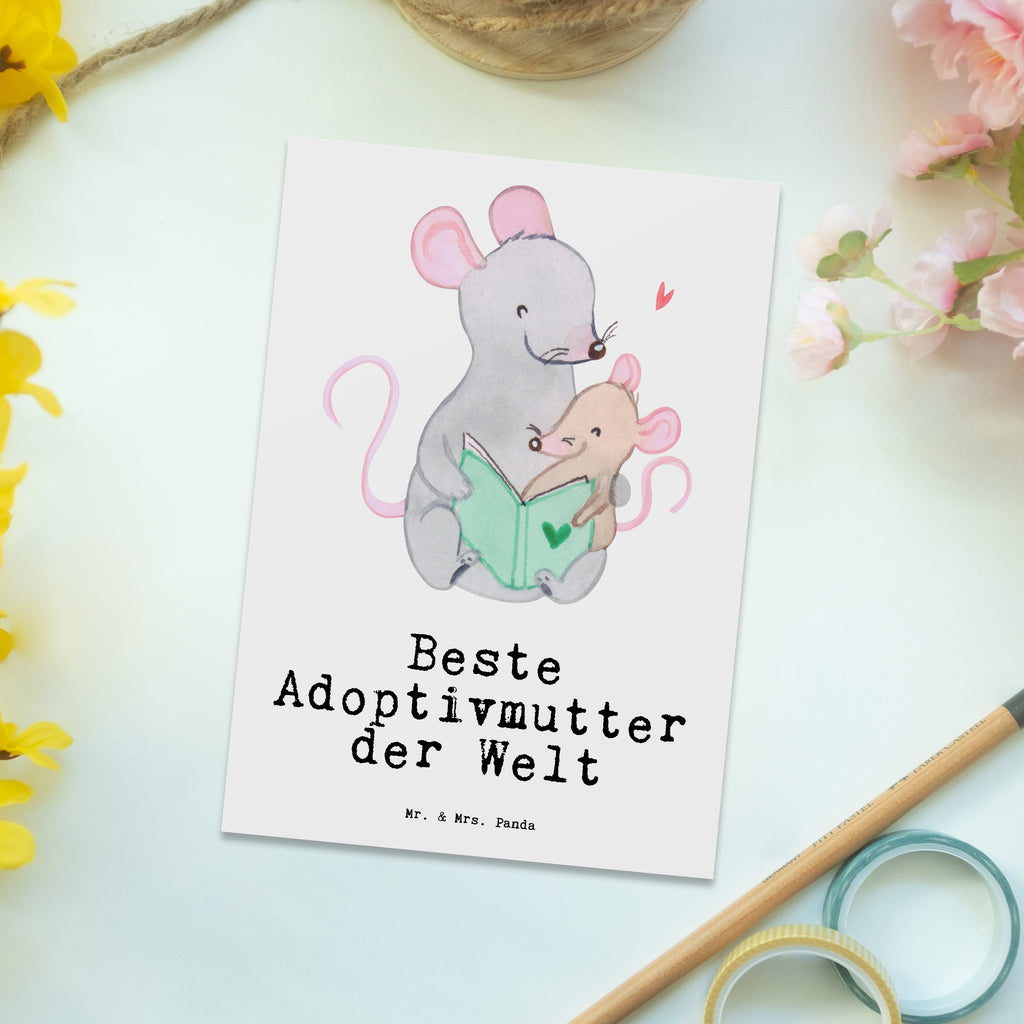 Postkarte Maus Beste Adoptivmutter der Welt Geschenkkarte, Grußkarte, Karte, Einladung, Ansichtskarte, Geburtstagskarte, Einladungskarte, für, Dankeschön, Geschenk, Schenken, Geburtstag, Geburtstagsgeschenk, Geschenkidee, Danke, Bedanken, Mitbringsel, Freude machen, Geschenktipp, Adoptivmutter, Adoptivmama, adoptiert, Mama, Mami, Mutter, Muttertag, Mutti, Ma, Tochter, Sohn, Beste Mama, Beste, Supermama