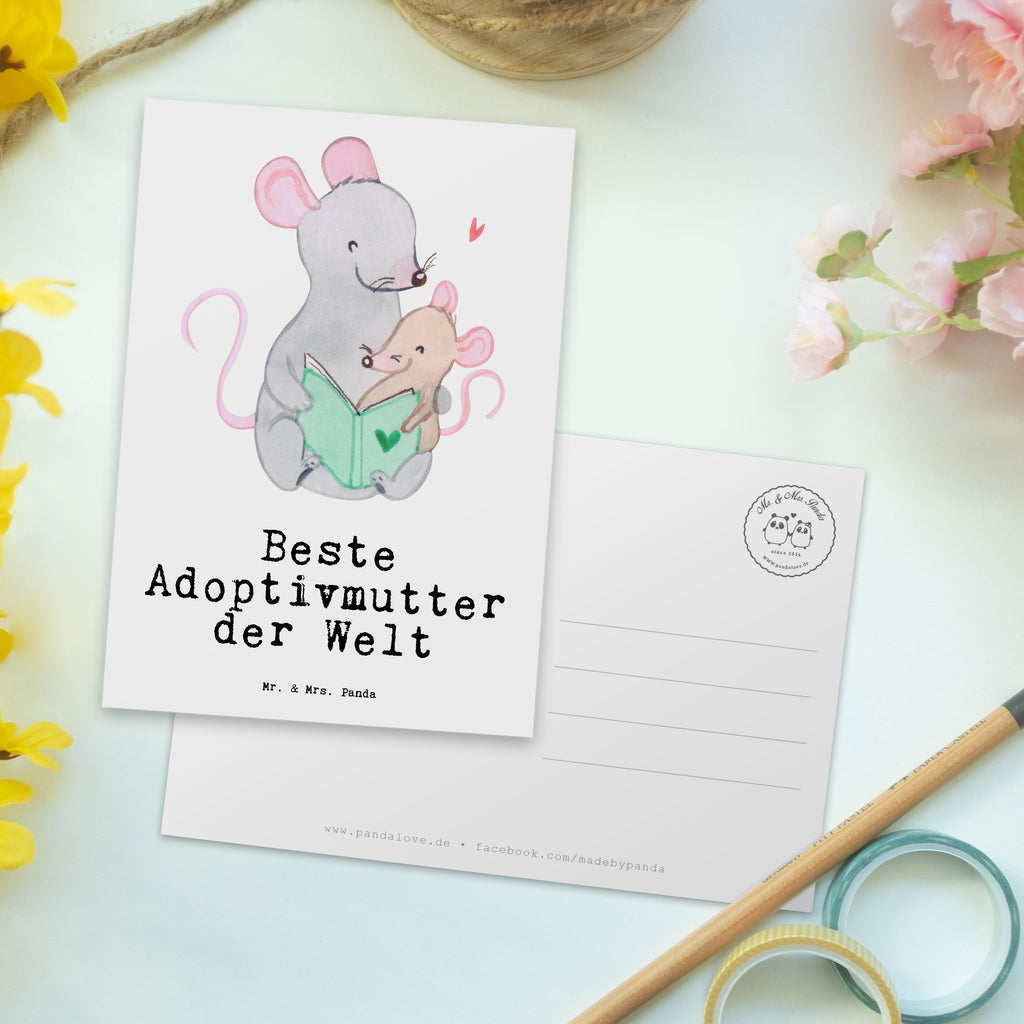 Postkarte Maus Beste Adoptivmutter der Welt Geschenkkarte, Grußkarte, Karte, Einladung, Ansichtskarte, Geburtstagskarte, Einladungskarte, für, Dankeschön, Geschenk, Schenken, Geburtstag, Geburtstagsgeschenk, Geschenkidee, Danke, Bedanken, Mitbringsel, Freude machen, Geschenktipp, Adoptivmutter, Adoptivmama, adoptiert, Mama, Mami, Mutter, Muttertag, Mutti, Ma, Tochter, Sohn, Beste Mama, Beste, Supermama