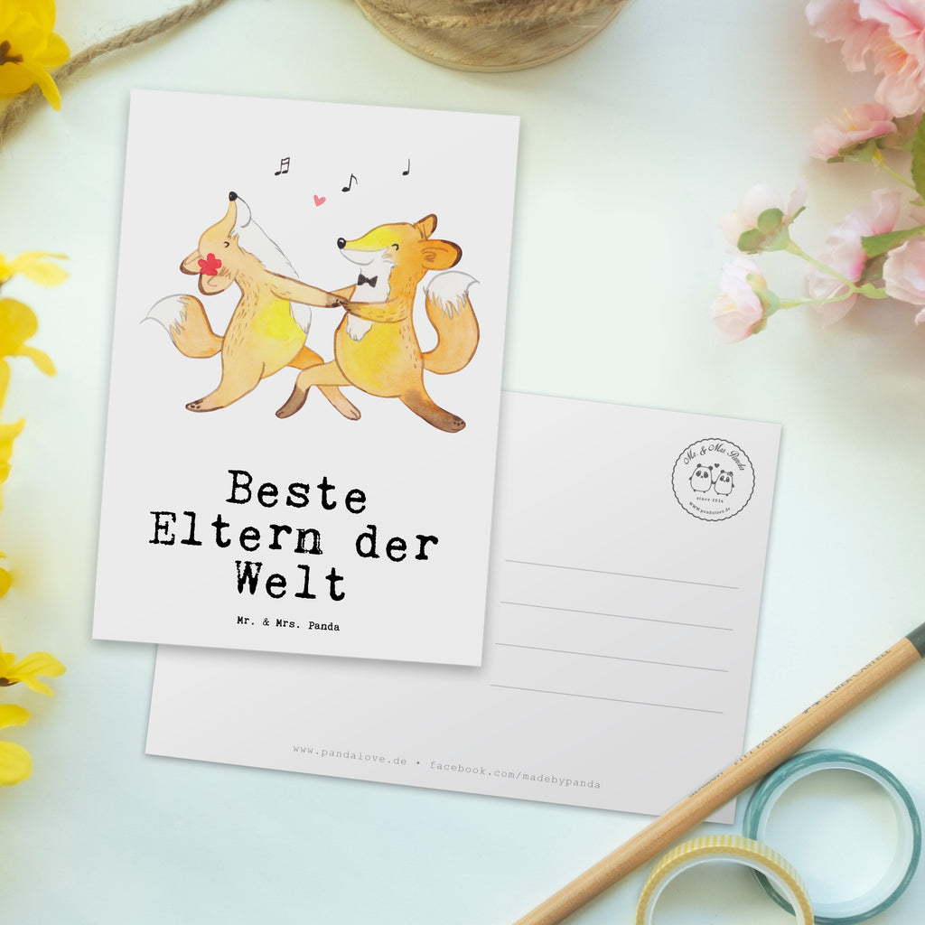 Postkarte Fuchs Beste Eltern der Welt Geschenkkarte, Grußkarte, Karte, Einladung, Ansichtskarte, Geburtstagskarte, Einladungskarte, für, Dankeschön, Geschenk, Schenken, Geburtstag, Geburtstagsgeschenk, Geschenkidee, Danke, Bedanken, Mitbringsel, Freude machen, Geschenktipp, Eltern, Mama, Papa, Erzeuger, Mami, Papi, Familie, Elternpaar, Mama und Papa