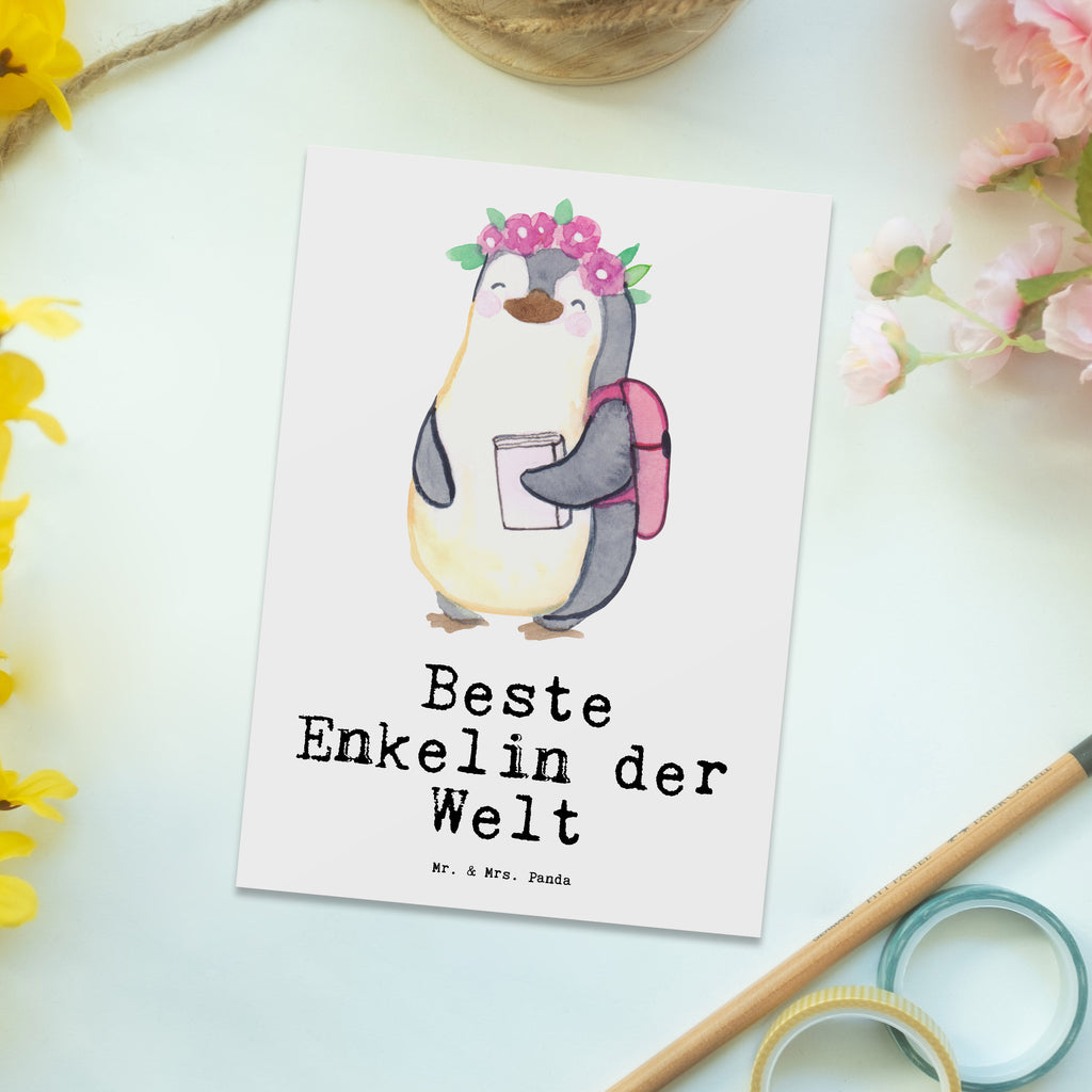 Postkarte Pinguin Beste Enkelin der Welt Geschenkkarte, Grußkarte, Karte, Einladung, Ansichtskarte, Geburtstagskarte, Einladungskarte, Dankeskarte, für, Dankeschön, Geschenk, Schenken, Geburtstag, Geburtstagsgeschenk, Geschenkidee, Danke, Bedanken, Mitbringsel, Freude machen, Geschenktipp, Enkelin, Enkelkind, Enkeltochter, Oma, Opa, Kind von Tochter, Kind von Sohn, Großtochter, Taufe
