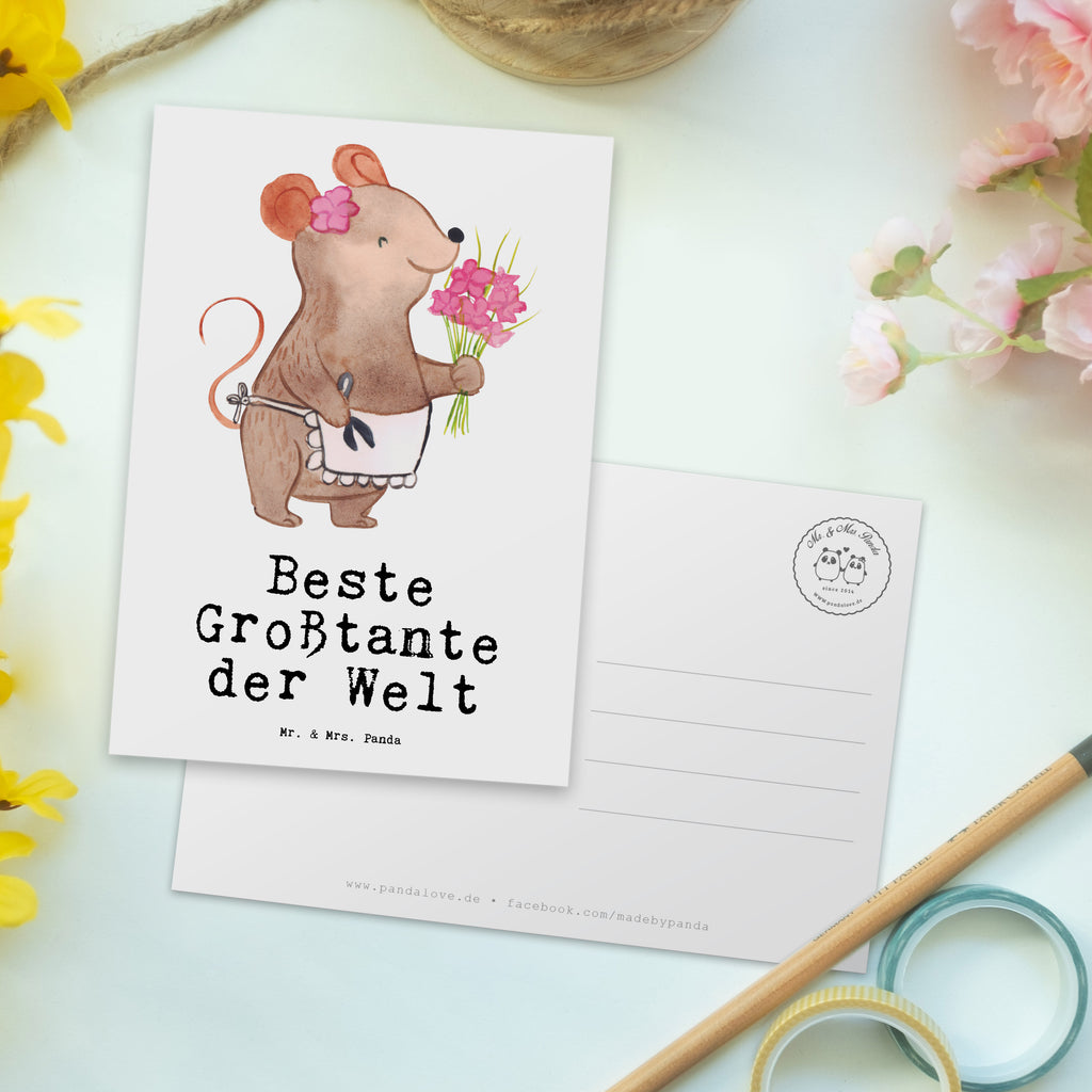 Postkarte Maus Beste Großtante der Welt Geschenkkarte, Grußkarte, Karte, Einladung, Ansichtskarte, Geburtstagskarte, Einladungskarte, Dankeskarte, für, Dankeschön, Geschenk, Schenken, Geburtstag, Geburtstagsgeschenk, Geschenkidee, Danke, Bedanken, Mitbringsel, Freude machen, Geschenktipp, Großtante, Grosstante, Tante, Lieblingstante, Familie, Schwester, Tanten, Kleinigkeit, Beste, Nichte, Neffe, Groß