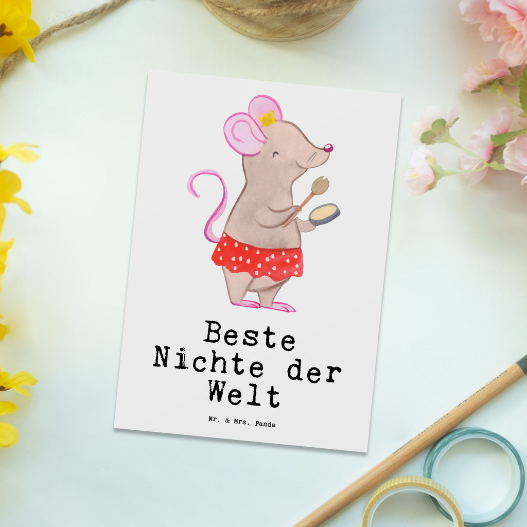 Postkarte Maus Beste Nichte der Welt Geschenkkarte, Grußkarte, Karte, Einladung, Ansichtskarte, Geburtstagskarte, Einladungskarte, für, Dankeschön, Geschenk, Schenken, Geburtstag, Geburtstagsgeschenk, Geschenkidee, Danke, Bedanken, Mitbringsel, Freude machen, Geschenktipp, Nichte, Onkel, Tante, Patentante, Patenonkel, Patenkind, Taufe, Tochter der Schwester, Tochter des Bruders, Beste