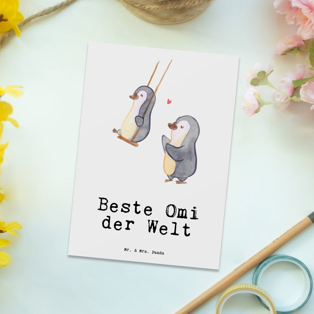Postkarte Pinguin Beste Omi der Welt Geschenkkarte, Grußkarte, Karte, Einladung, Ansichtskarte, Geburtstagskarte, Einladungskarte, Dankeskarte, für, Dankeschön, Geschenk, Schenken, Geburtstag, Geburtstagsgeschenk, Geschenkidee, Danke, Bedanken, Mitbringsel, Freude machen, Geschenktipp, Großmutter, Oma, Omi, Großpapa, Großmama, Enkel, Enkelin, Enkelkind, Kleinigkeit, Ommi, Omma, Bester