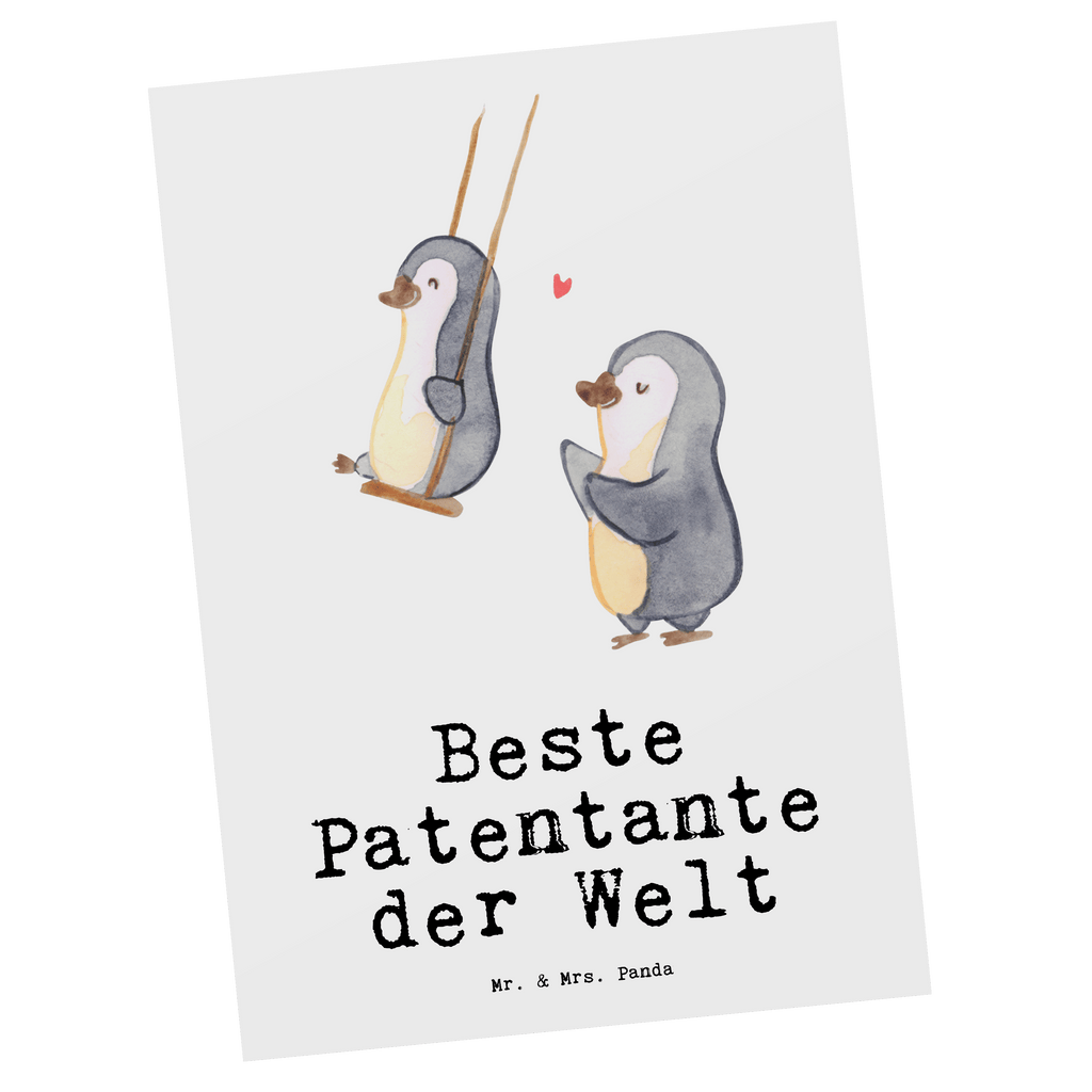 Postkarte Pinguin Beste Patentante der Welt Geschenkkarte, Grußkarte, Karte, Einladung, Ansichtskarte, Geburtstagskarte, Einladungskarte, Dankeskarte, für, Dankeschön, Geschenk, Schenken, Geburtstag, Geburtstagsgeschenk, Geschenkidee, Danke, Bedanken, Mitbringsel, Freude machen, Geschenktipp, Patentante, Paten Tante, Lieblingstante, Taufpartner, Taufe, Familie, Kleinigkeit, Nichte, Neffe