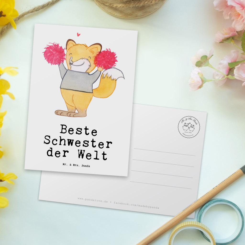 Postkarte Fuchs Beste Schwester der Welt Geschenkkarte, Grußkarte, Karte, Einladung, Ansichtskarte, Geburtstagskarte, Einladungskarte, Dankeskarte, für, Dankeschön, Geschenk, Schenken, Geburtstag, Geburtstagsgeschenk, Geschenkidee, Danke, Bedanken, Mitbringsel, Freude machen, Geschenktipp, Schwester, Geschwister, Schwesterherz, Sister, Familie, Kleinigkeit, Beste, Tochter