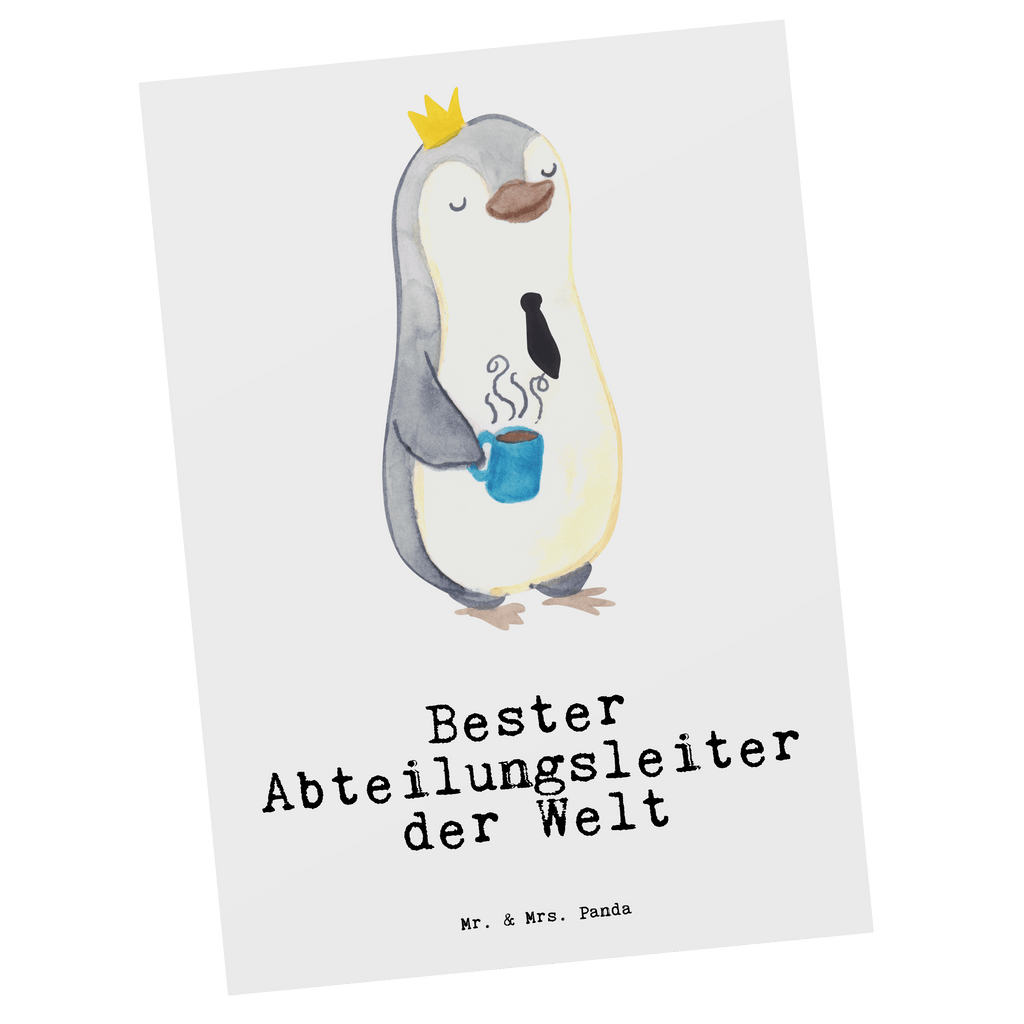 Postkarte Pinguin Bester Abteilungsleiter der Welt Geschenkkarte, Grußkarte, Karte, Einladung, Ansichtskarte, Geburtstagskarte, Einladungskarte, für, Dankeschön, Geschenk, Schenken, Geburtstag, Geburtstagsgeschenk, Geschenkidee, Danke, Bedanken, Mitbringsel, Freude machen, Geschenktipp, Abteilungsleiter, Leiter, Geschäftsführer, Vorgesetzter, Kollege, Arbeit, Büro, Abschiedsgeschenk, Ruhestand, Abschied, Chef