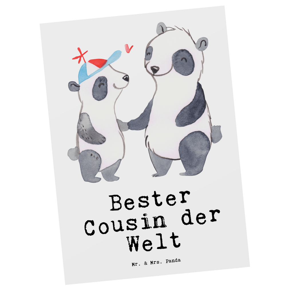 Postkarte Panda Bester Cousin der Welt Geschenkkarte, Grußkarte, Karte, Einladung, Ansichtskarte, Geburtstagskarte, Einladungskarte, für, Dankeschön, Geschenk, Schenken, Geburtstag, Geburtstagsgeschenk, Geschenkidee, Danke, Bedanken, Mitbringsel, Freude machen, Geschenktipp, Cousin, Kousin, Vetter, Sohn von Onkel, Sohn von Tante, Familie, Verwandtschaft, Cousine