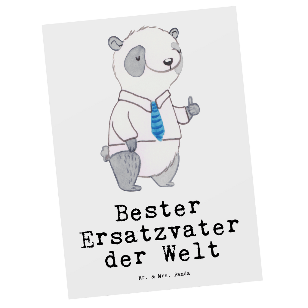 Postkarte Panda Bester Ersatzvater der Welt Geschenkkarte, Grußkarte, Karte, Einladung, Ansichtskarte, Geburtstagskarte, Einladungskarte, Dankeskarte, für, Dankeschön, Geschenk, Schenken, Geburtstag, Geburtstagsgeschenk, Geschenkidee, Danke, Bedanken, Mitbringsel, Freude machen, Geschenktipp, Bester, Ersatzvater, Ersatz, zweiter, Vater, Papa, Dad, Daddy, Paps, Papi, Vati, Eltern, Geschenk Vater, Mann, Familie, Kleinigkeit